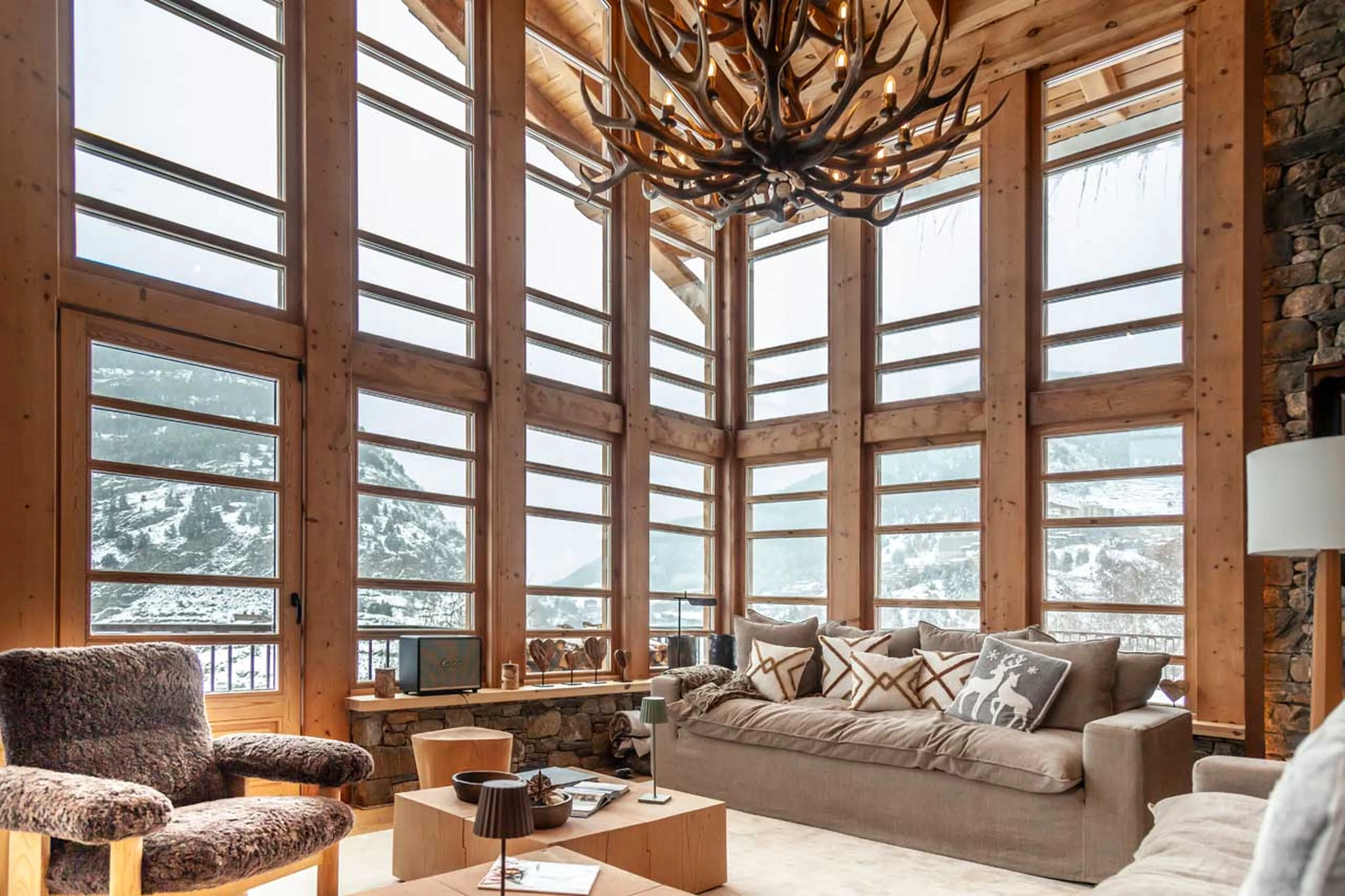 Seating in living room at Hermitage Mountain Lodge in Andorra