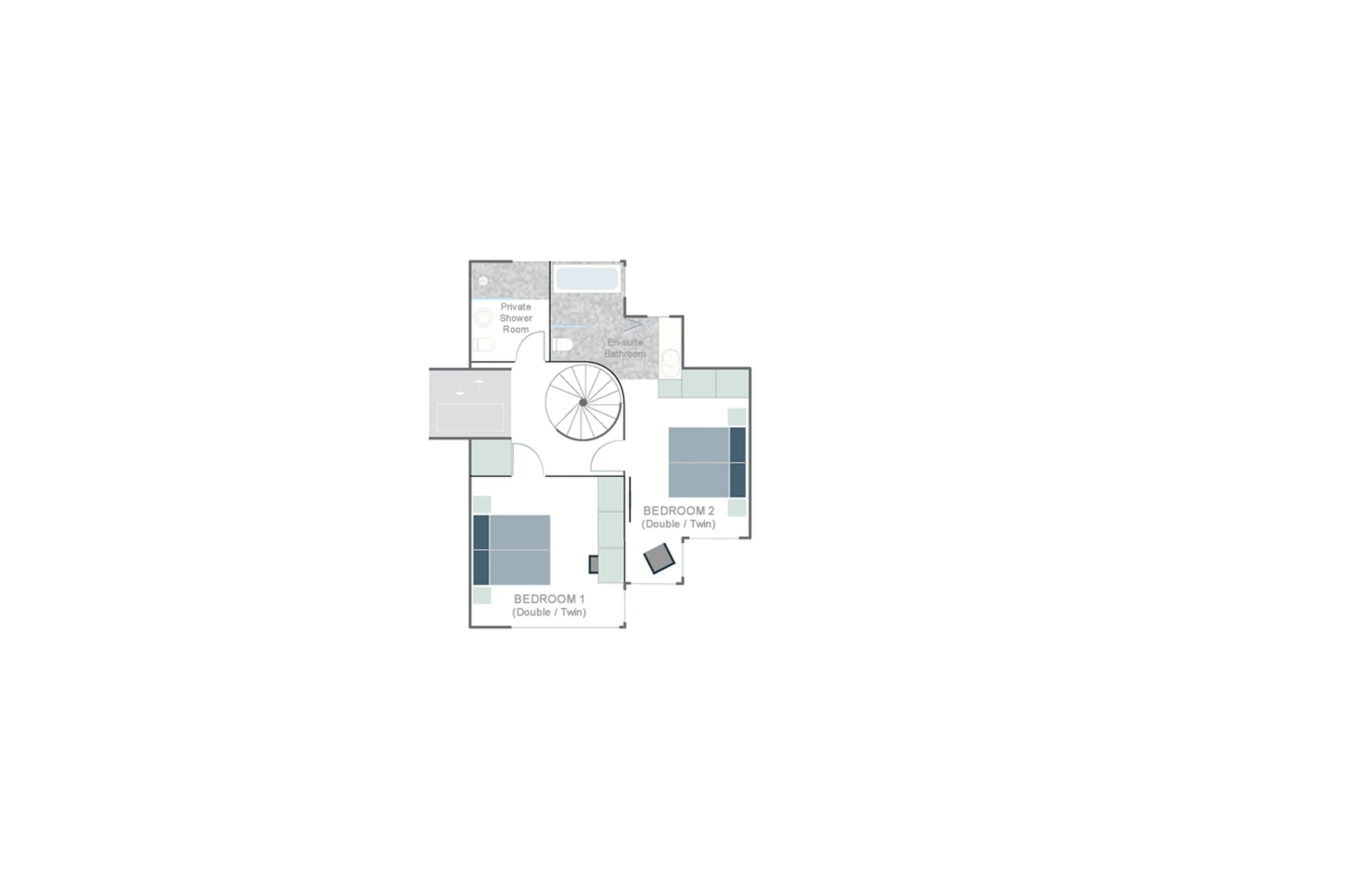 Level 1 floor plan of Horu Lodge in Zermatt
