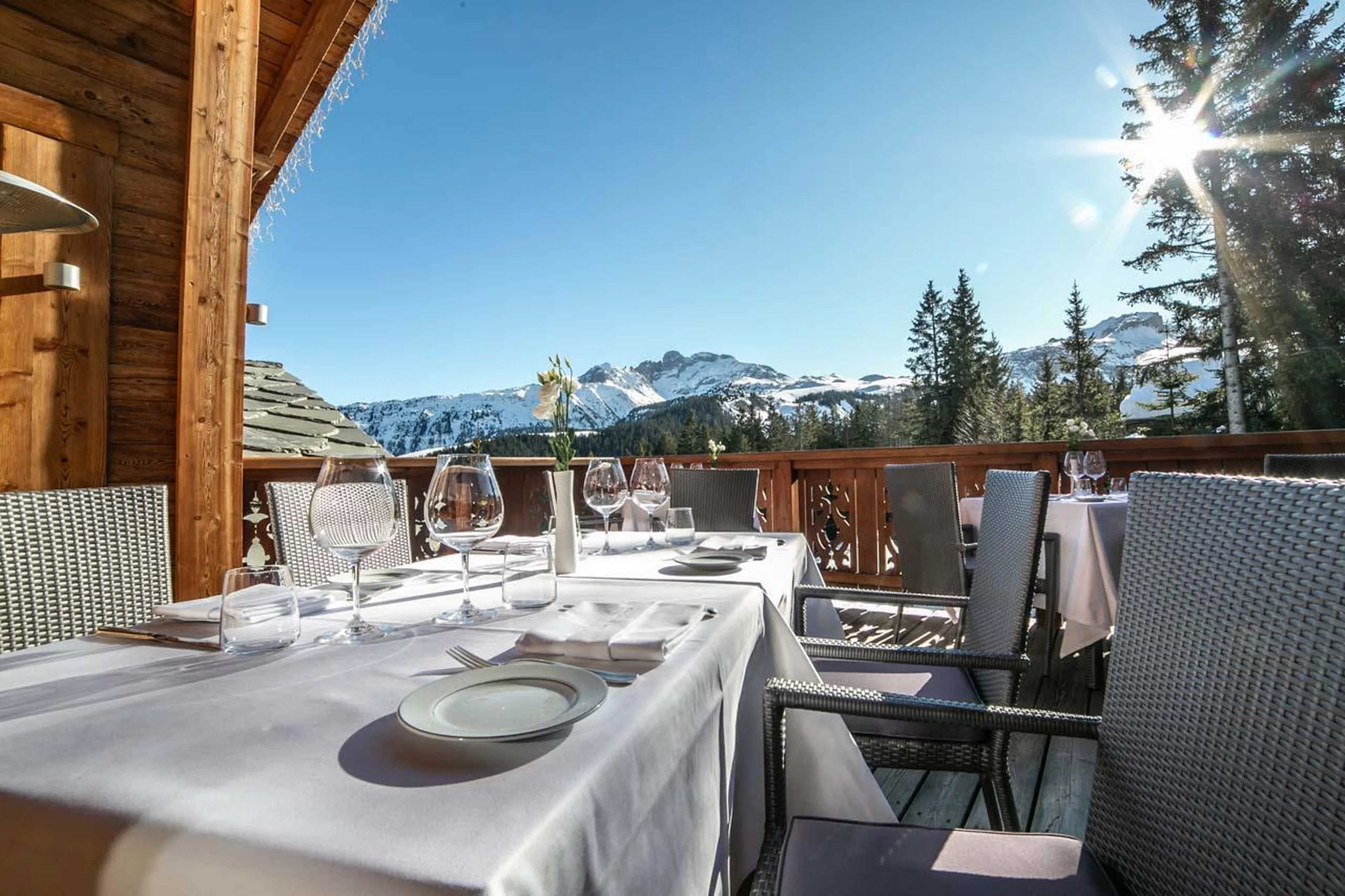 Michelin starred Baumanière 1850 restaurant at Apartment Belvedere in Courchevel 1850