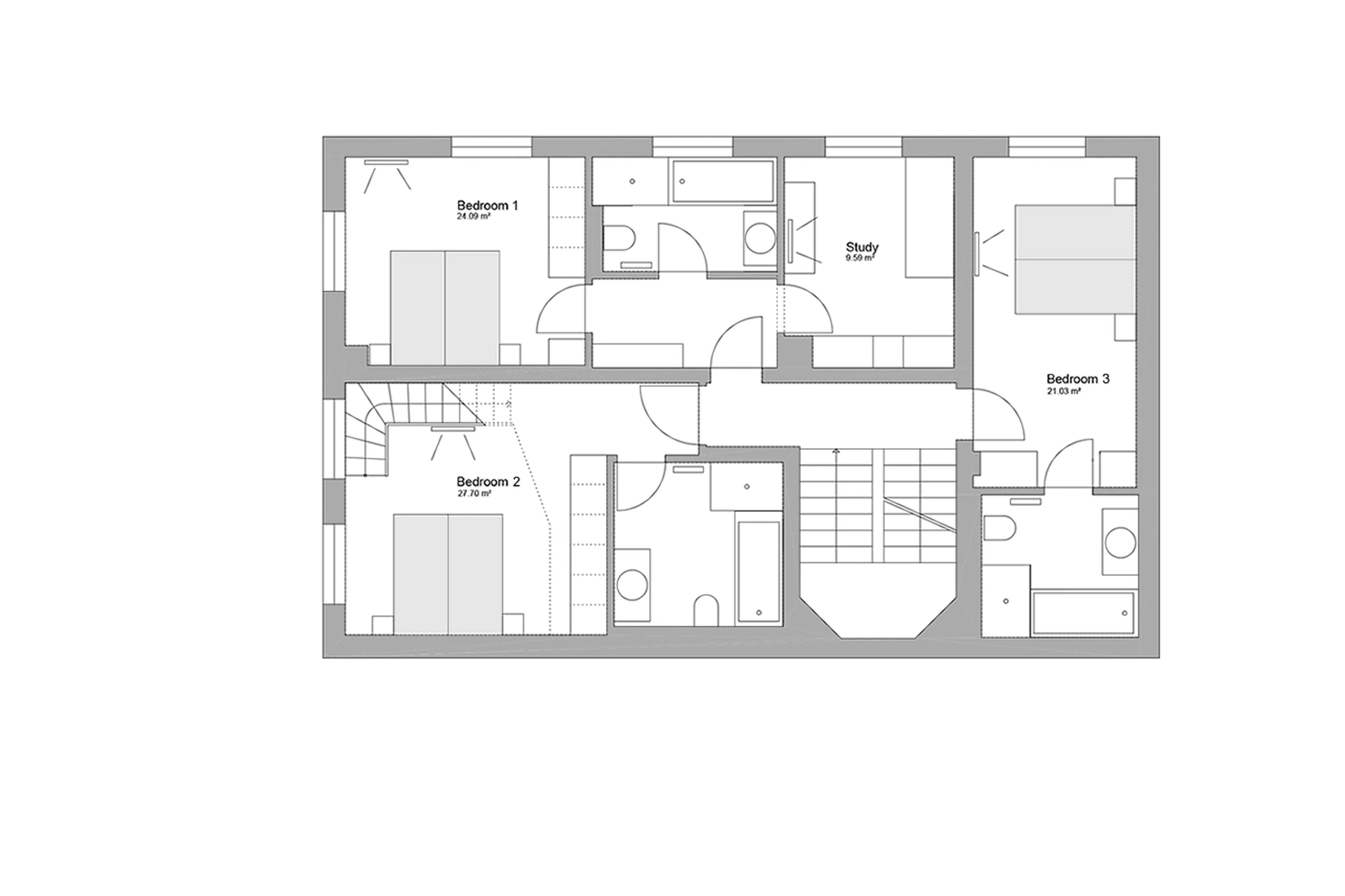 Level 2 floor plan of House Hannes Schneider in Stuben, near Zürs