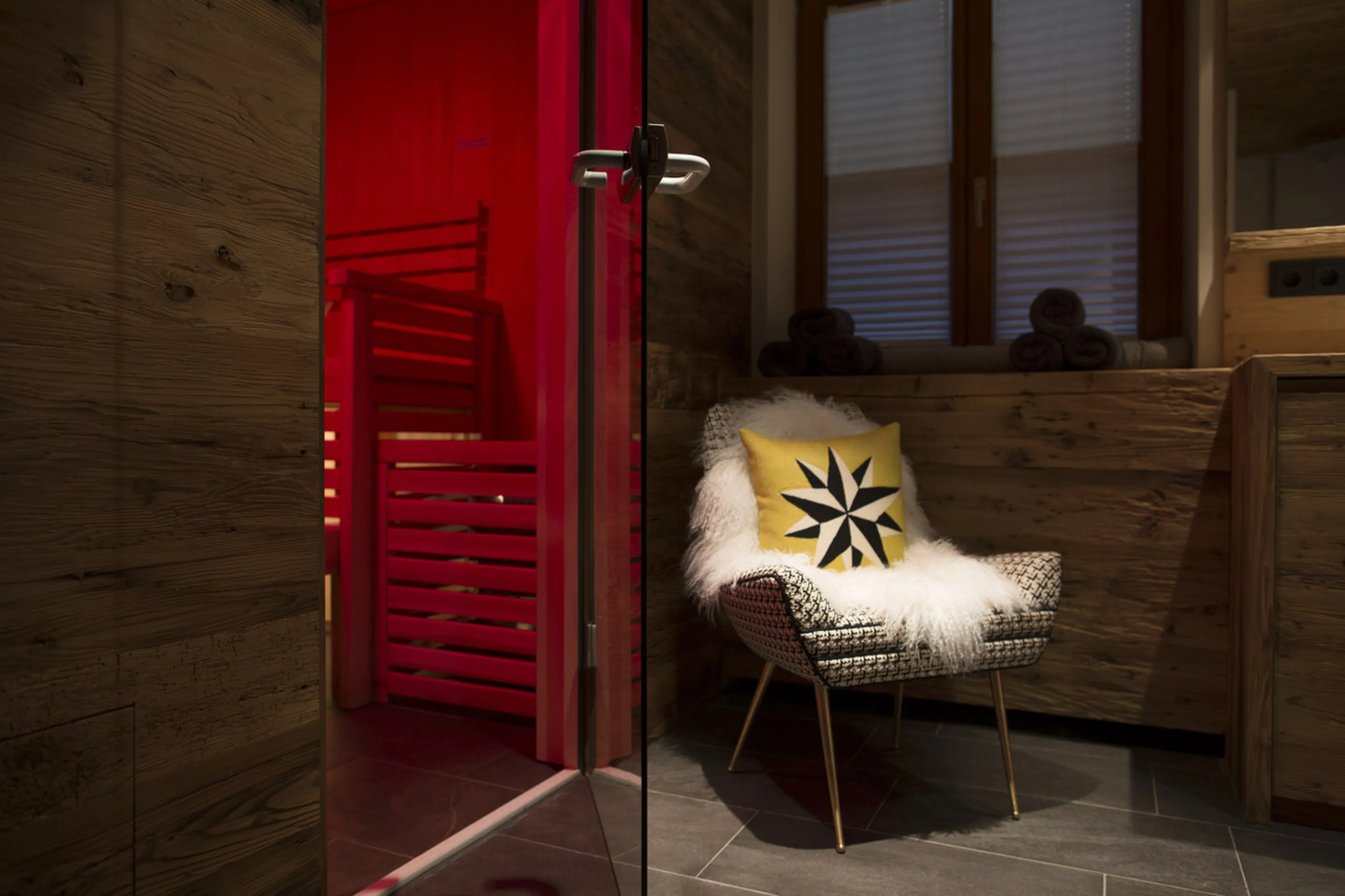 Sauna in spa of House Hannes Schneider in Stuben, near Zürs