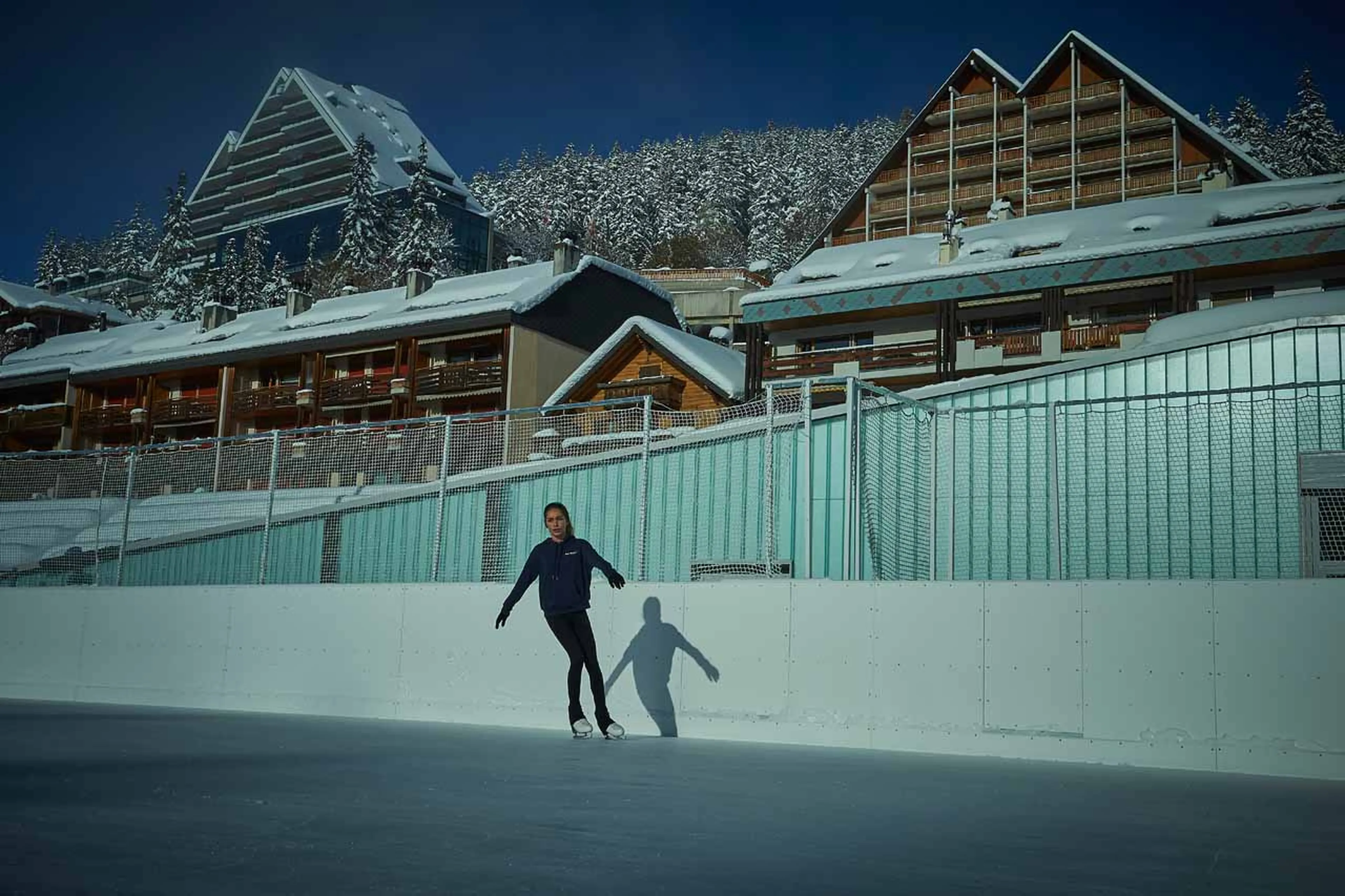 Ice skating in Crans Montana