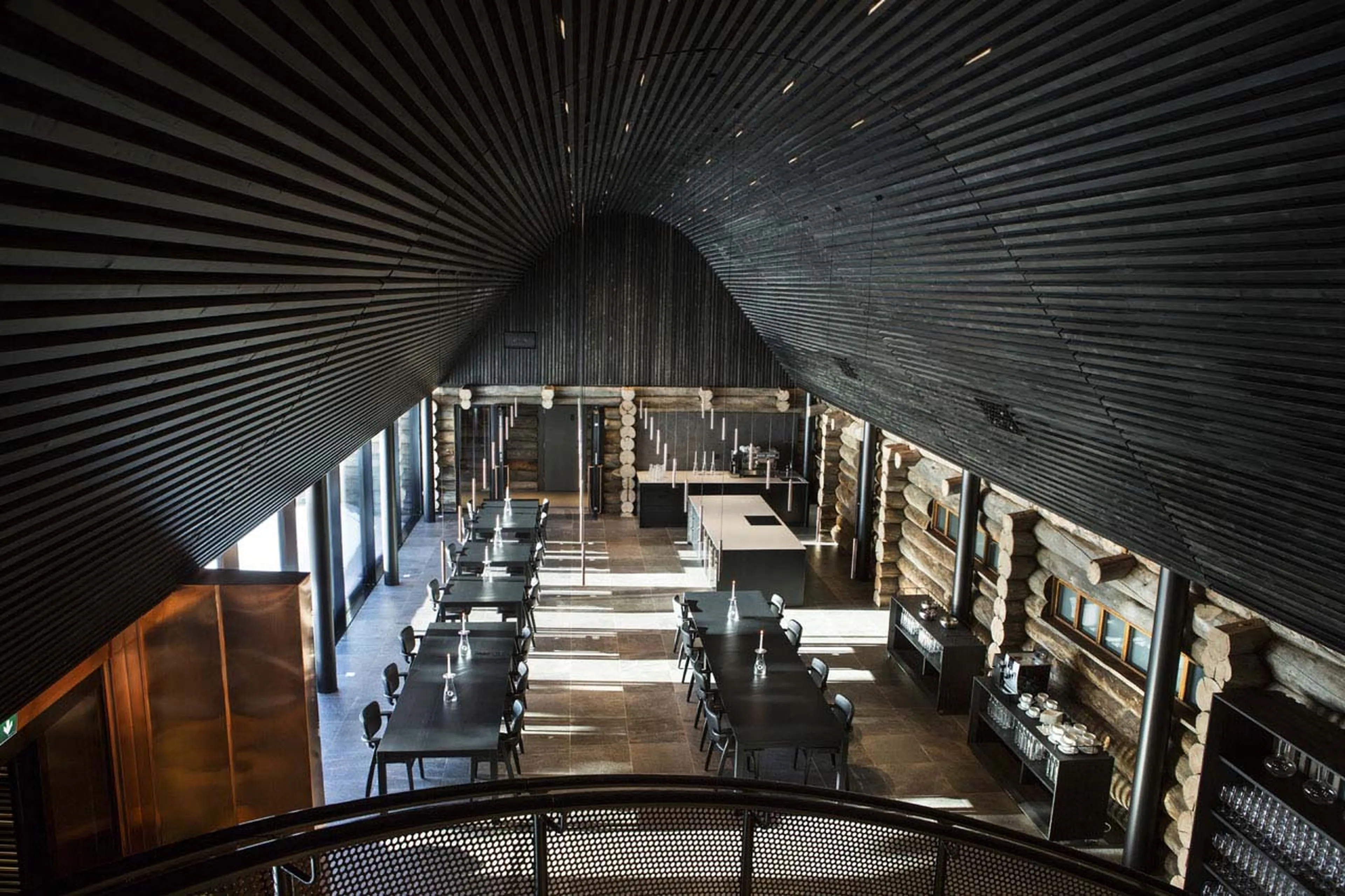 Large dining area at Javri Lodge in Finland