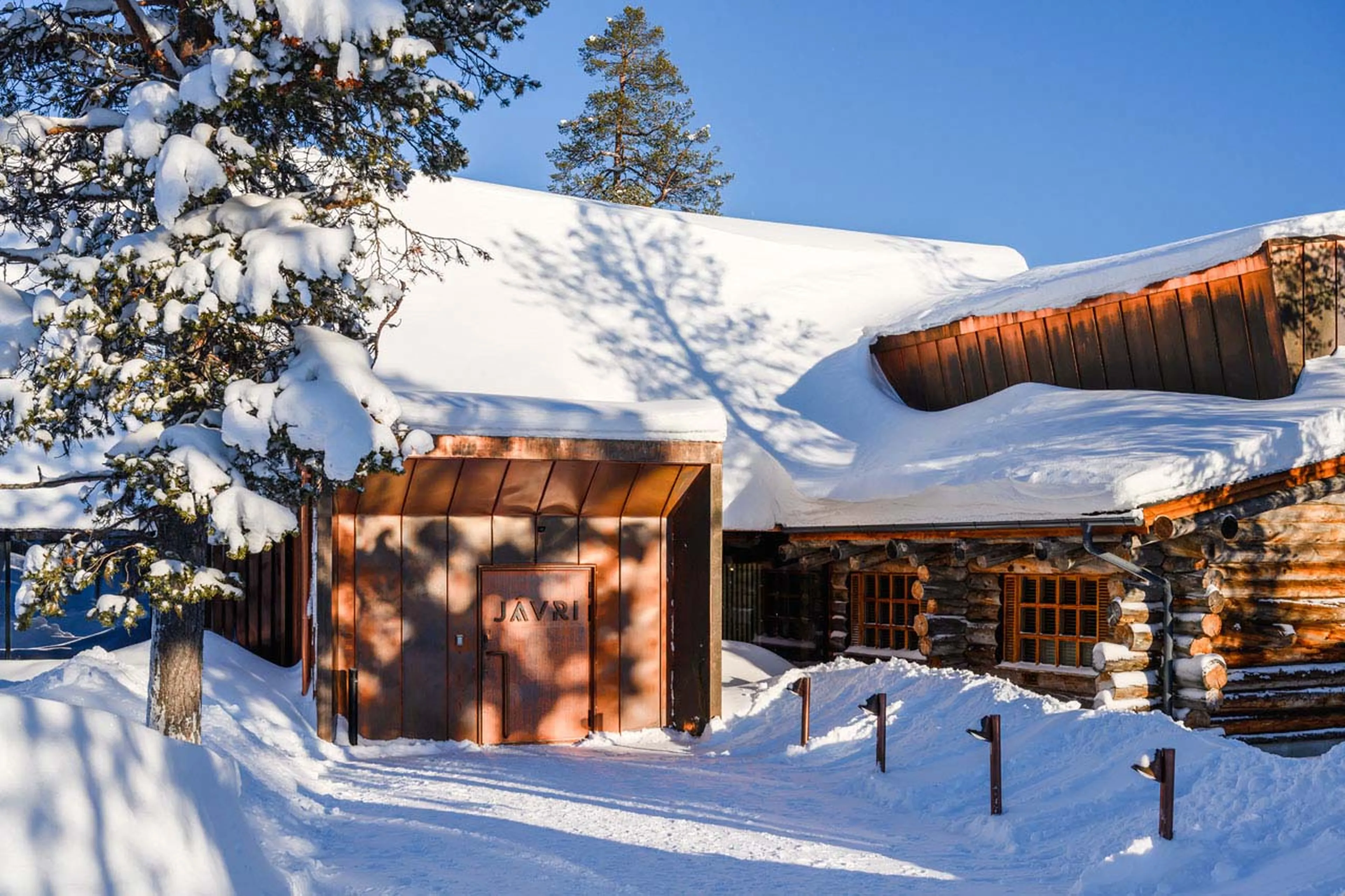 Entrance to Javri Lodge in Finland