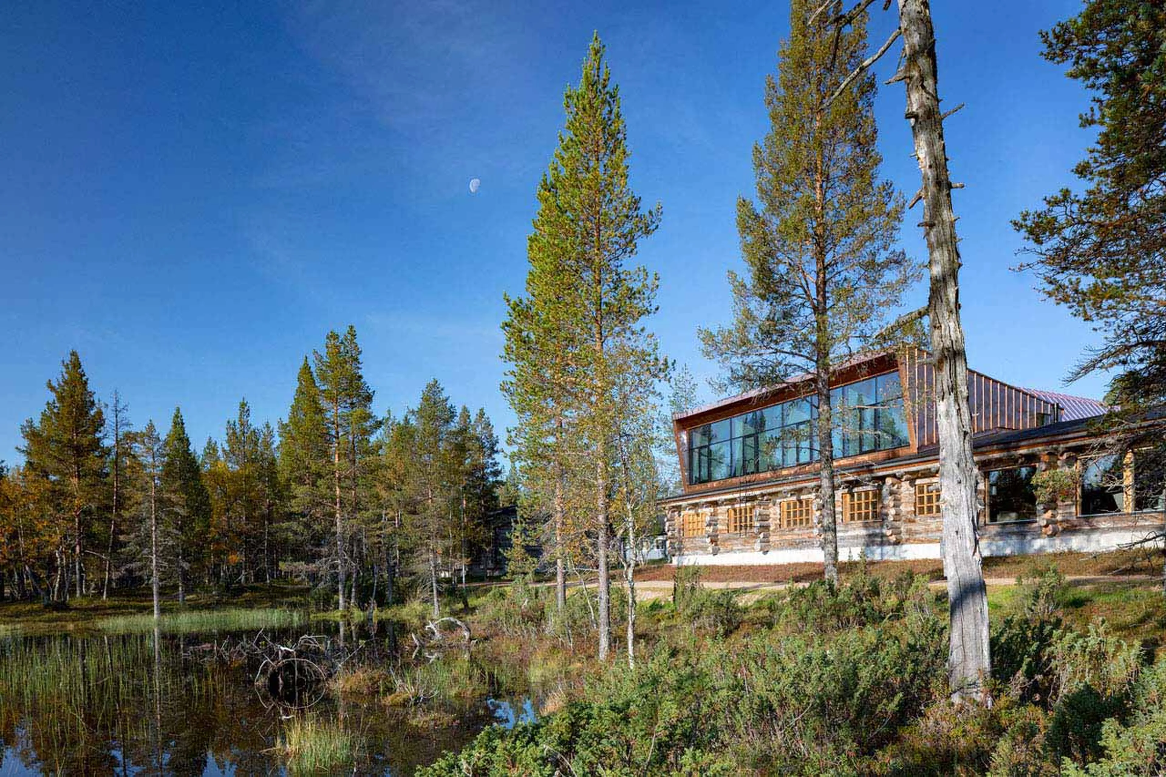 Summer view of Javri Lodge in Finland
