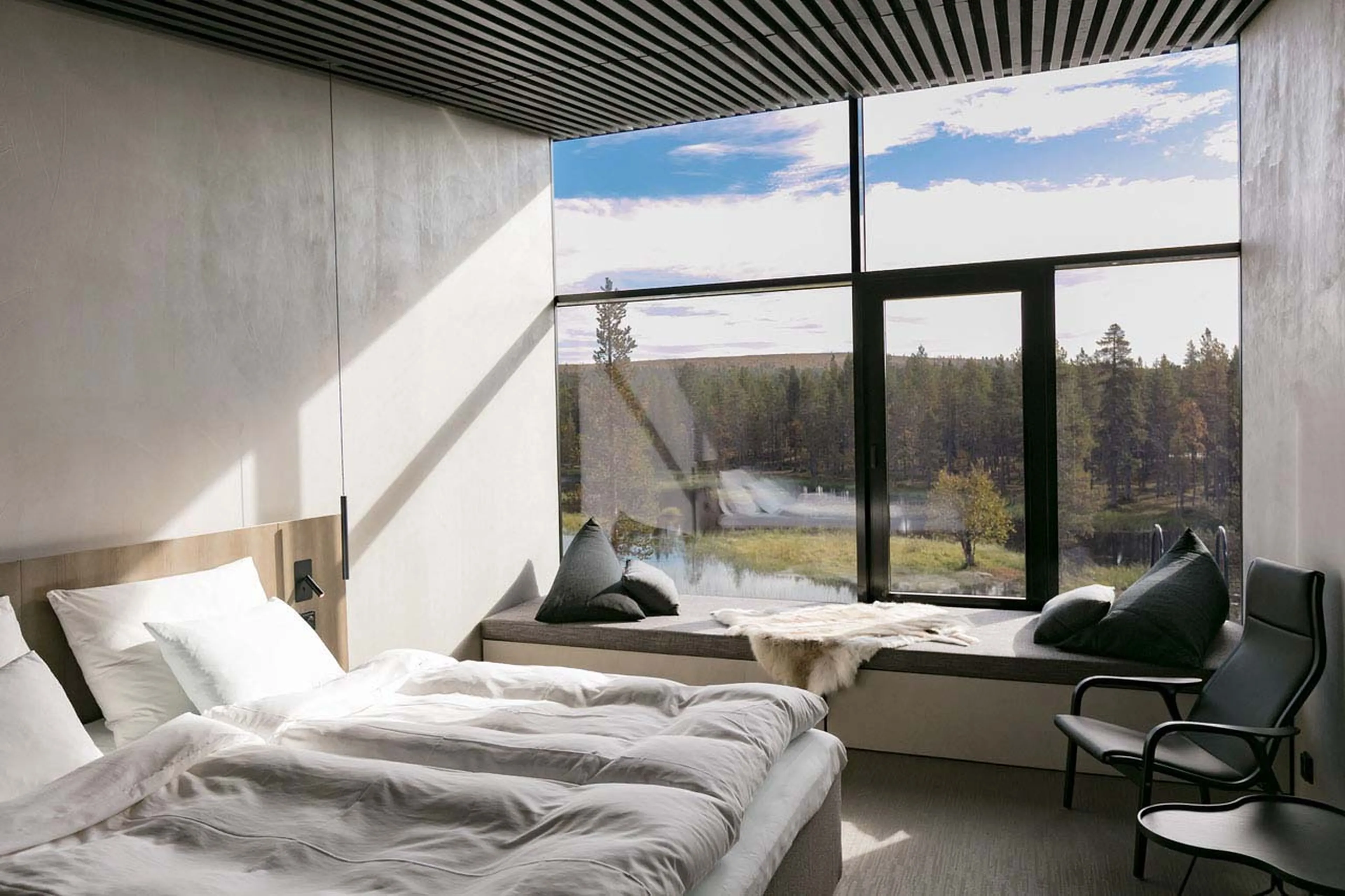 Views from skyview suite at Javri Lodge in Finland