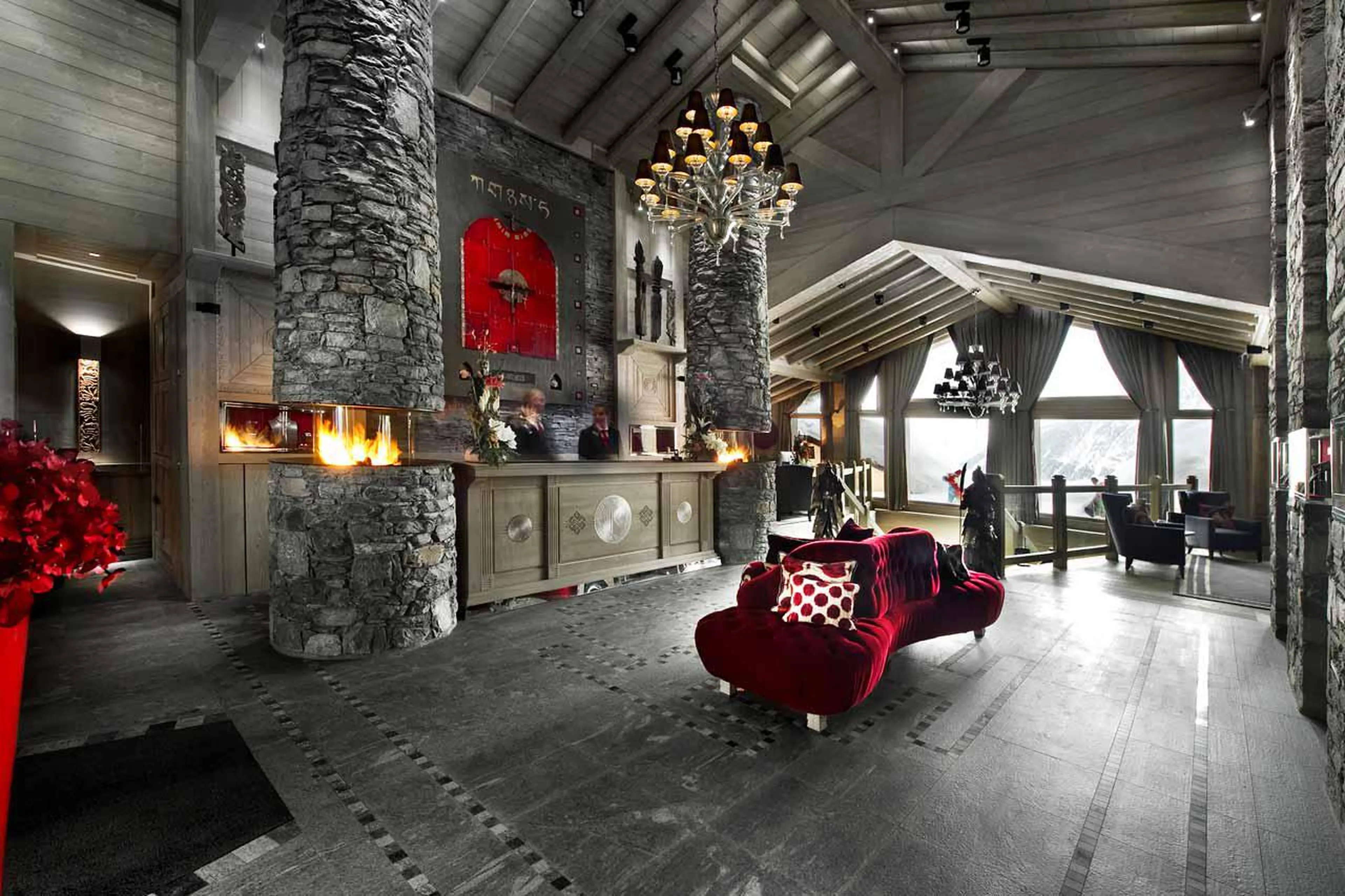 Hotel lobby at K2 Palace in Courchevel 1850