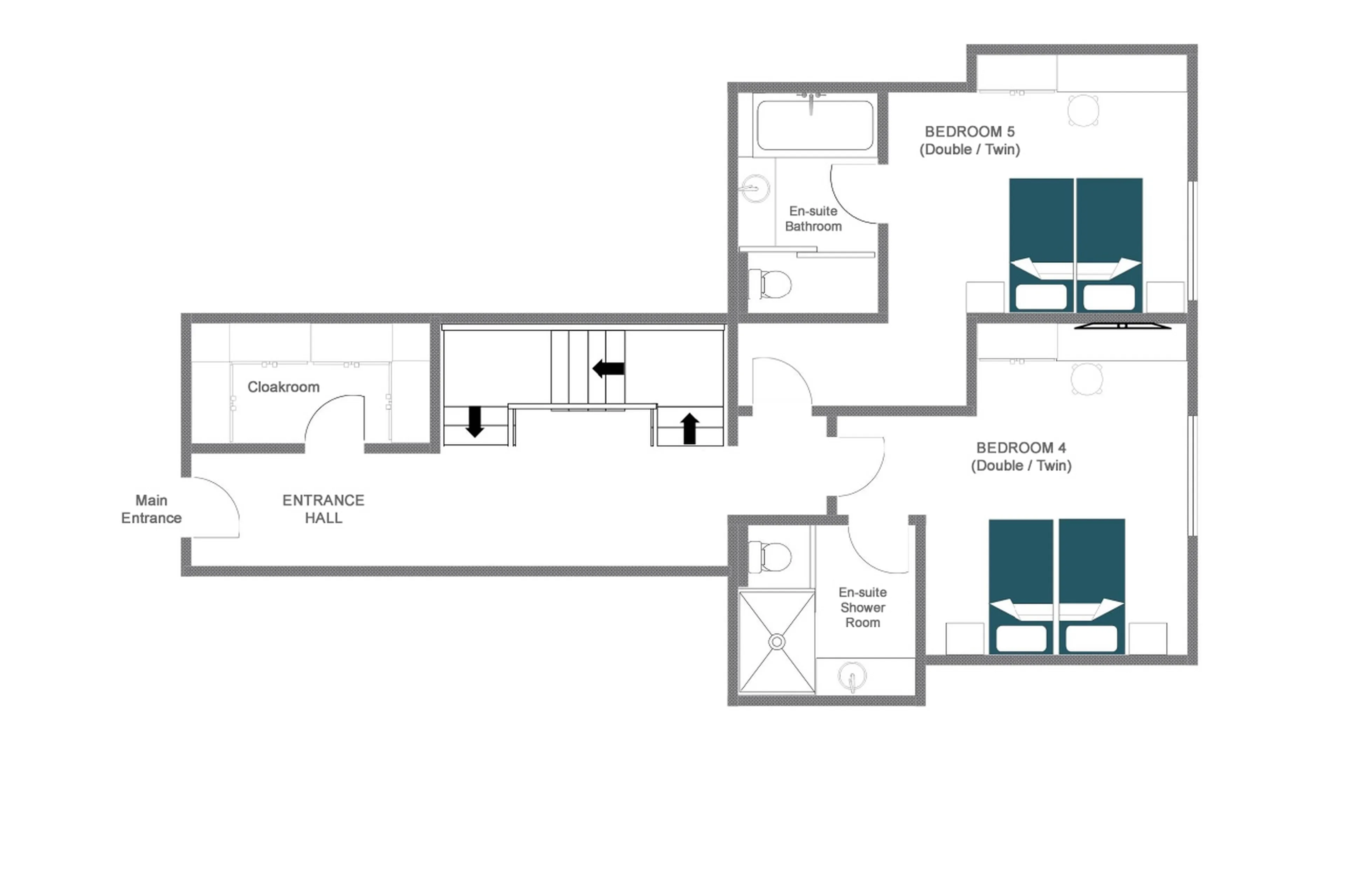 Level 0 floor plan of Kikombe Lodge in St Anton