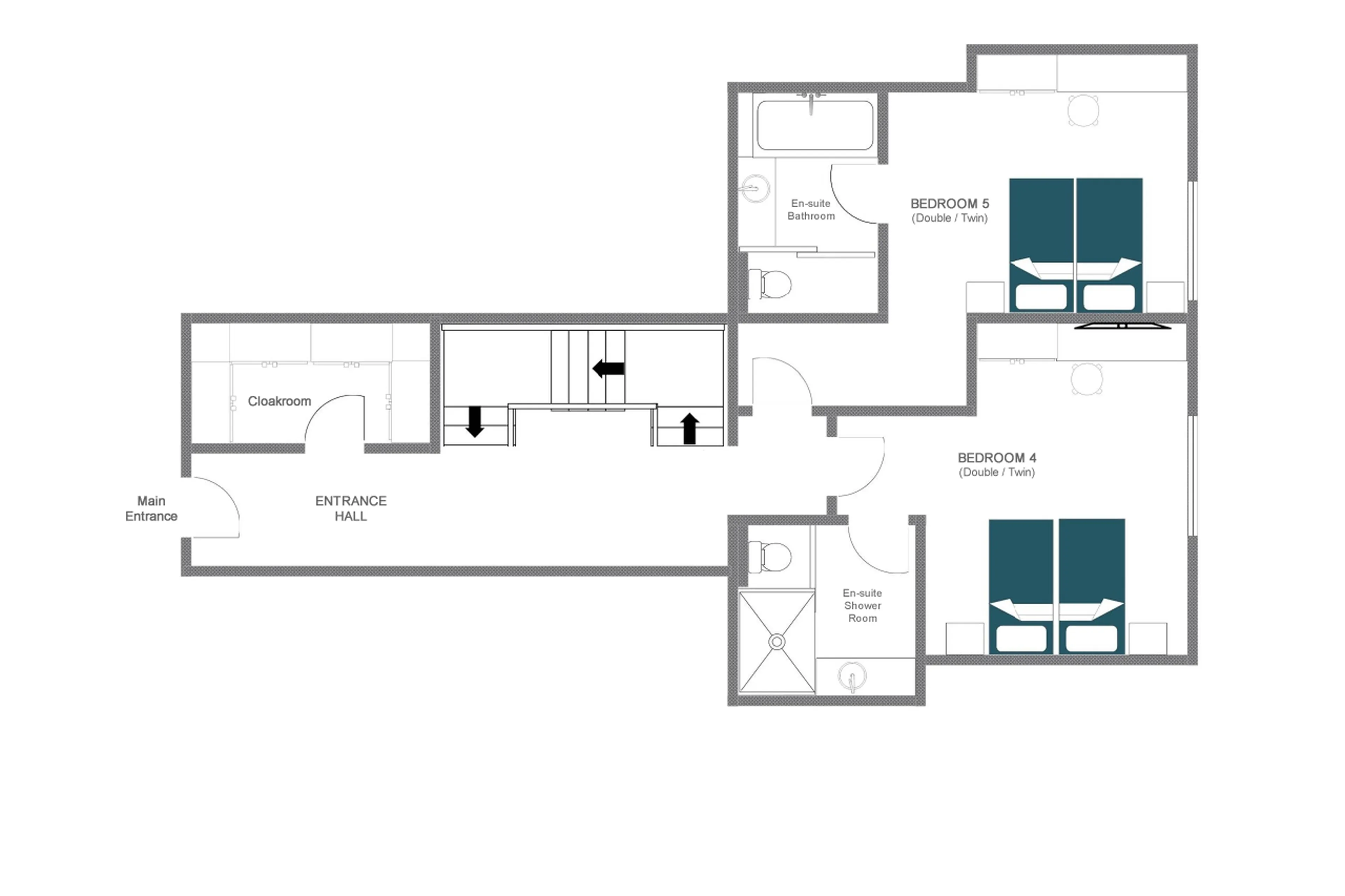 Level 0 floor plan of Kikombe Lodge in St Anton