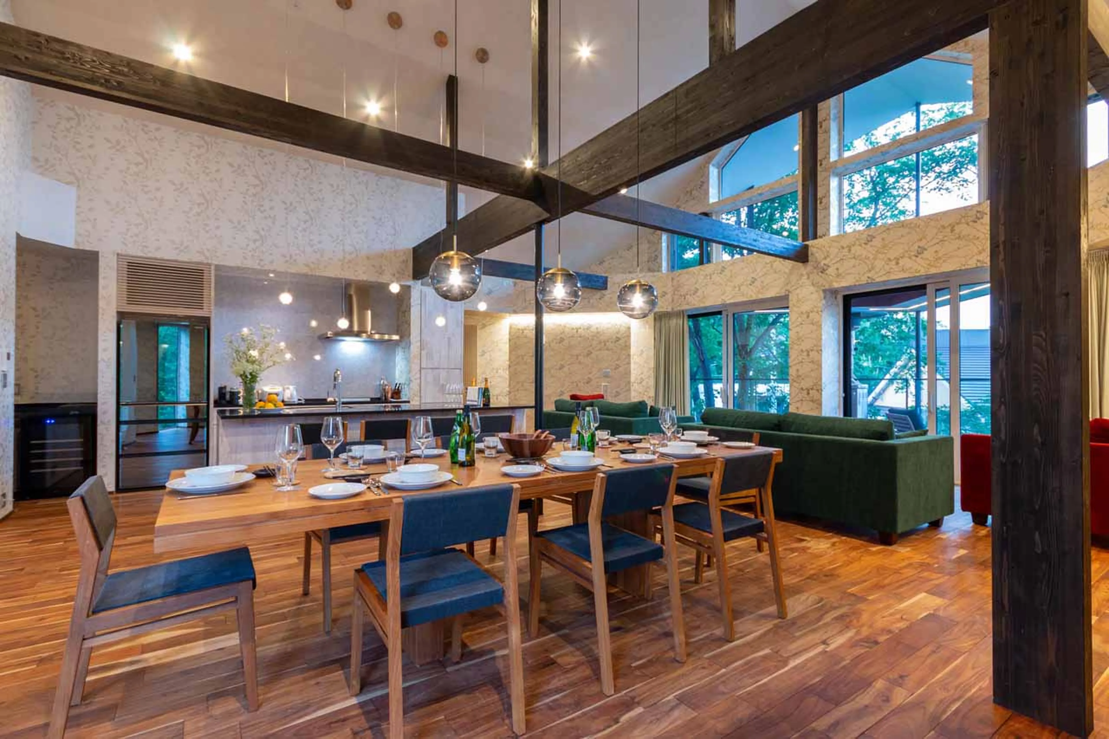 Dining area at Kitsune House in Niseko