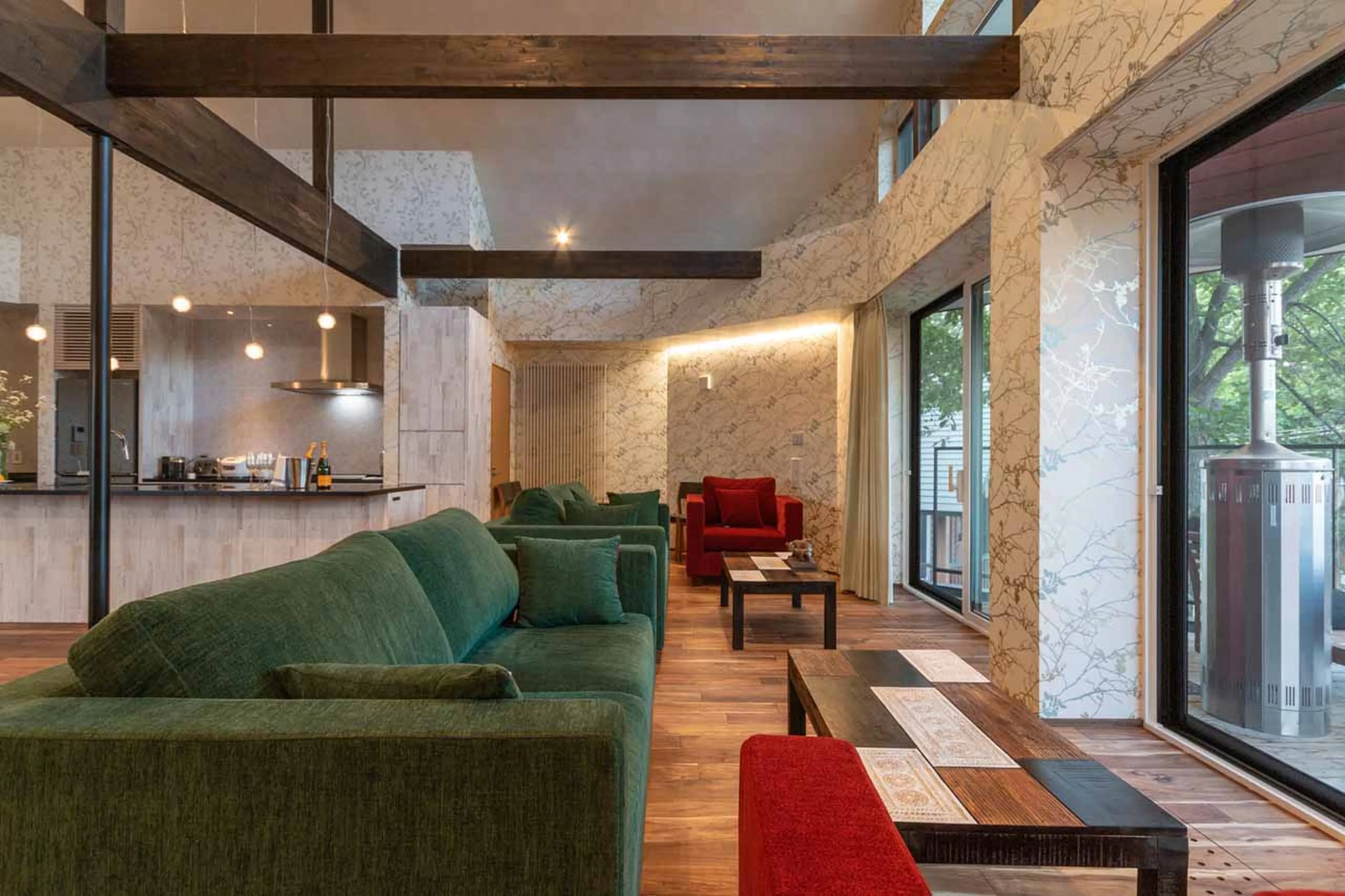 Living room at Kitsune House in Niseko