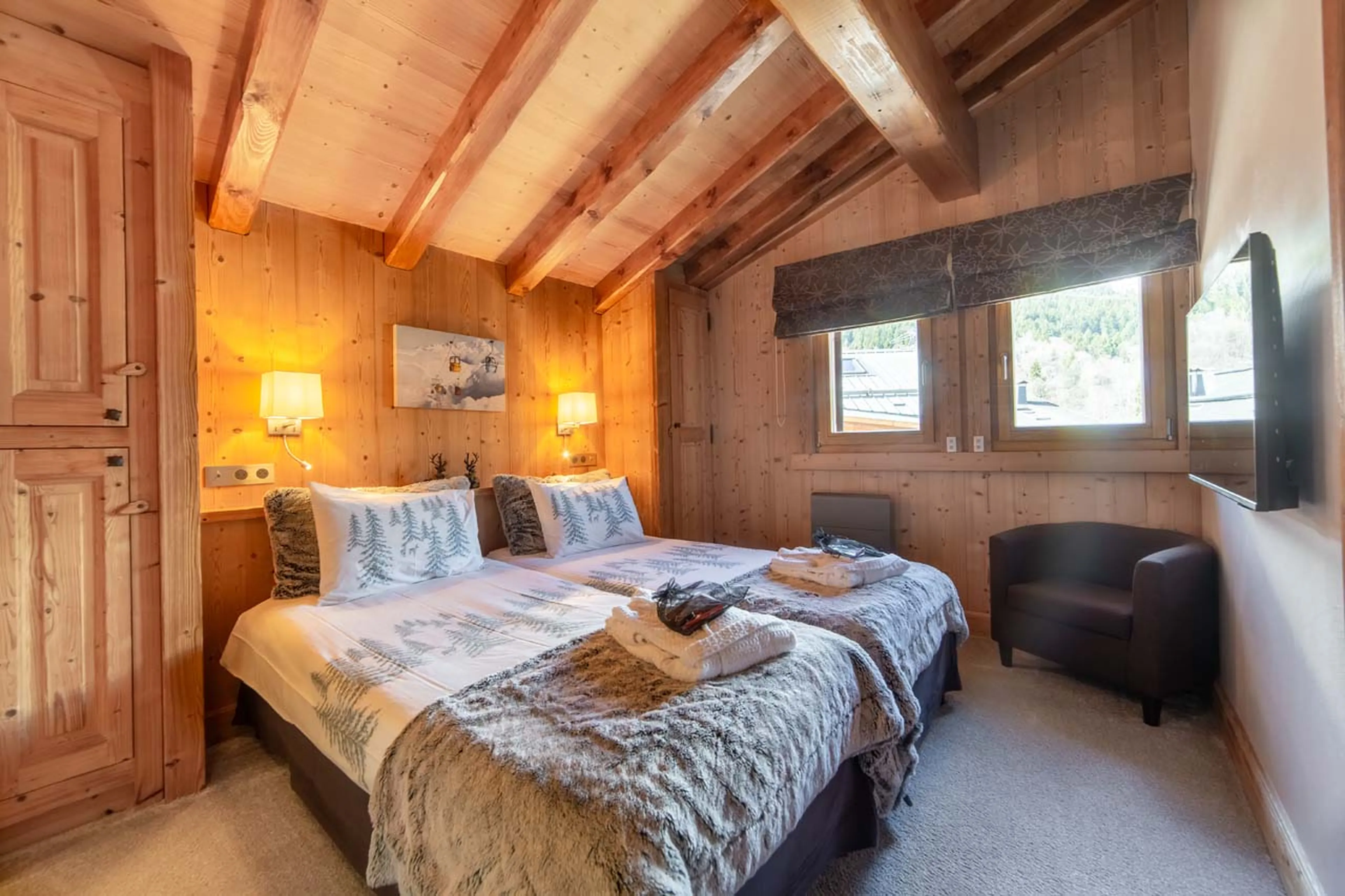 Bedroom four at La Ferme de Mon Grand Pere in Meribel