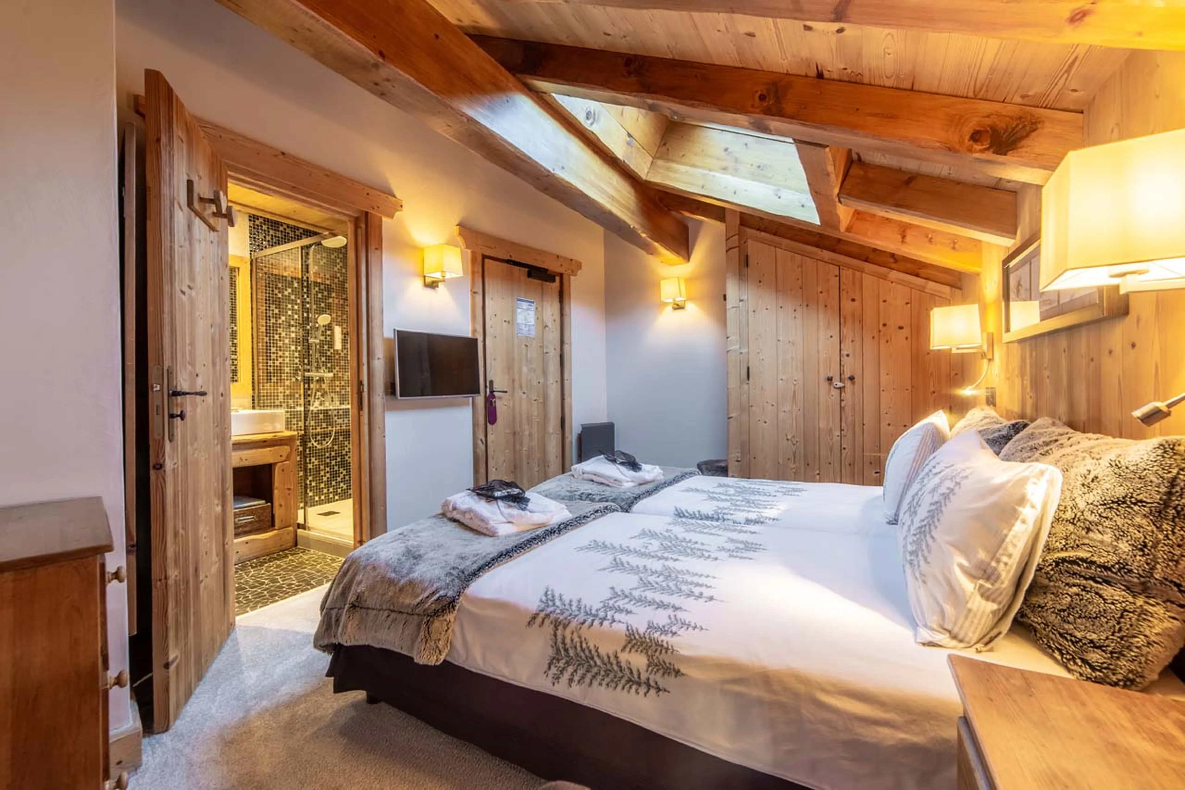Bedroom six at La Ferme de Mon Grand Pere in Meribel