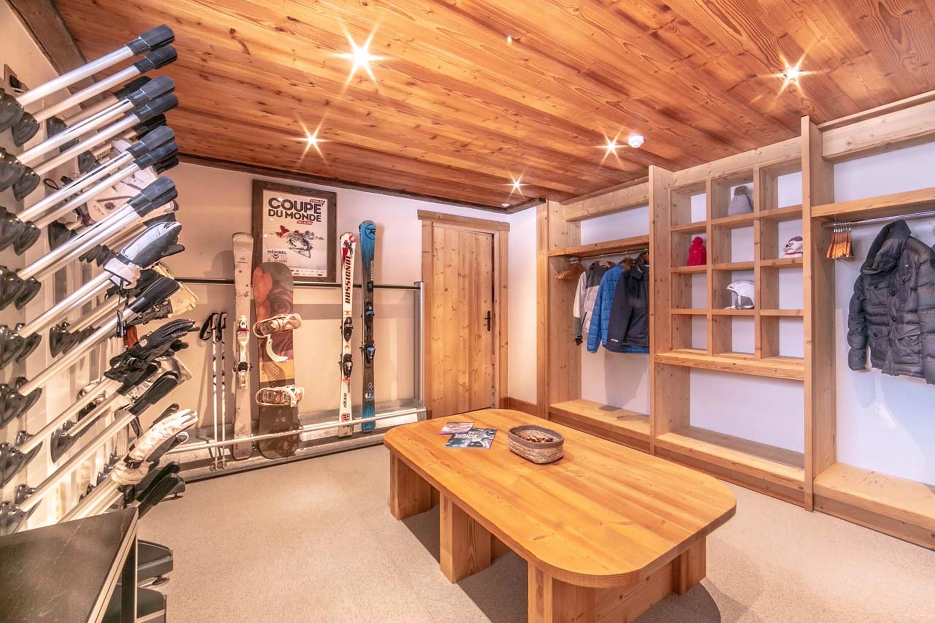 Ski room at La Ferme de Mon Grand Pere in Meribel