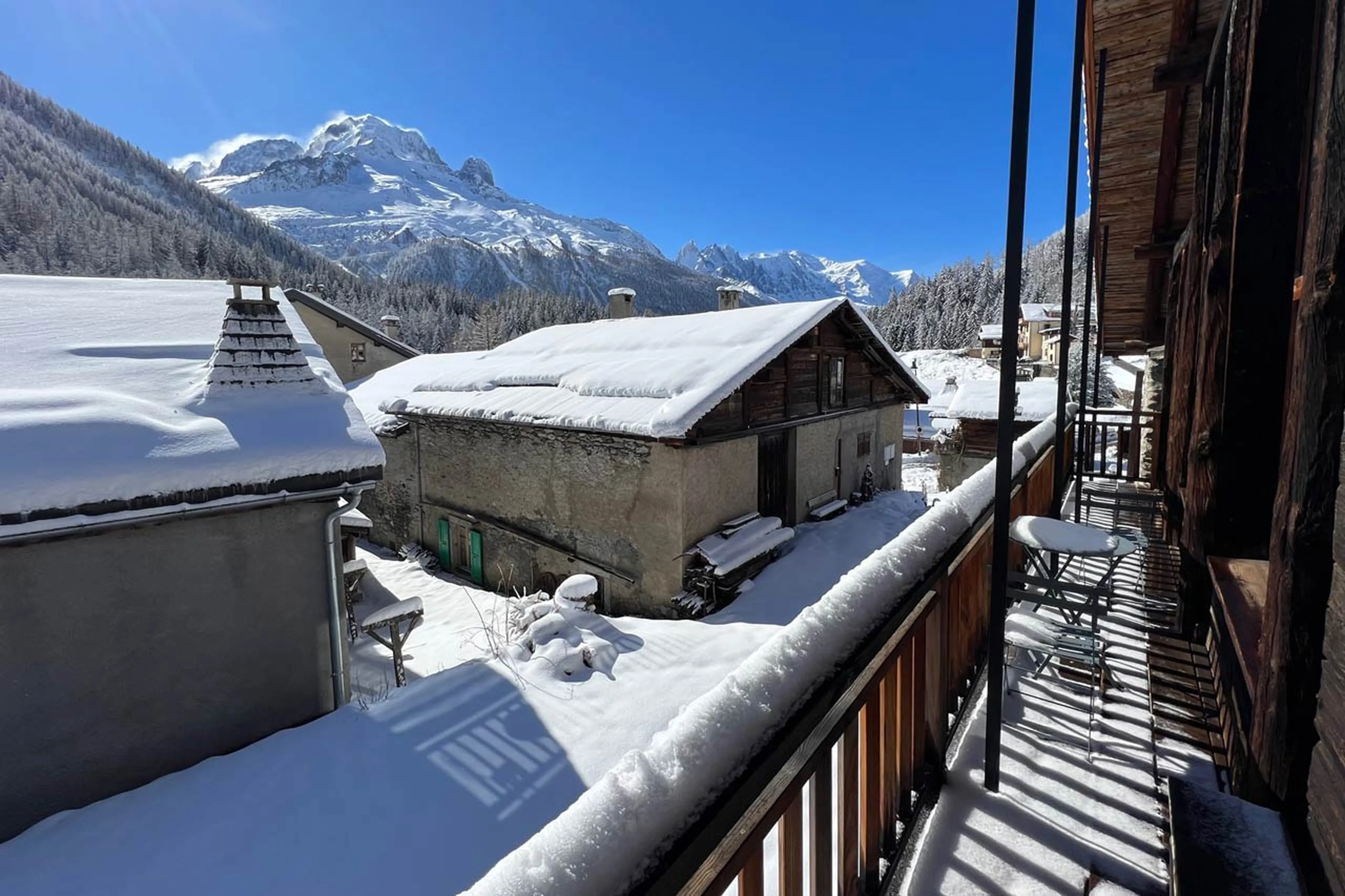 Balcony view from  La Ferme des Frasserands, Chamonix