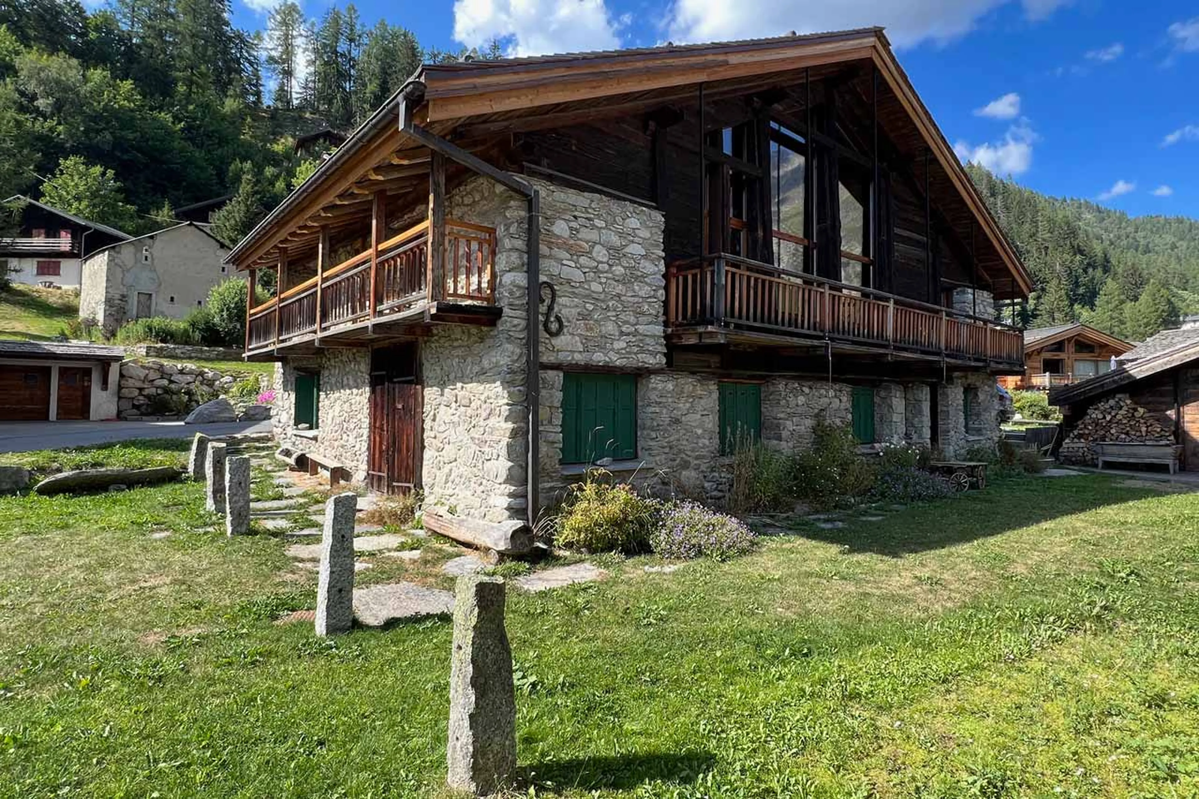 Exterior of La Ferme des Frasserands, Chamonix in the summer