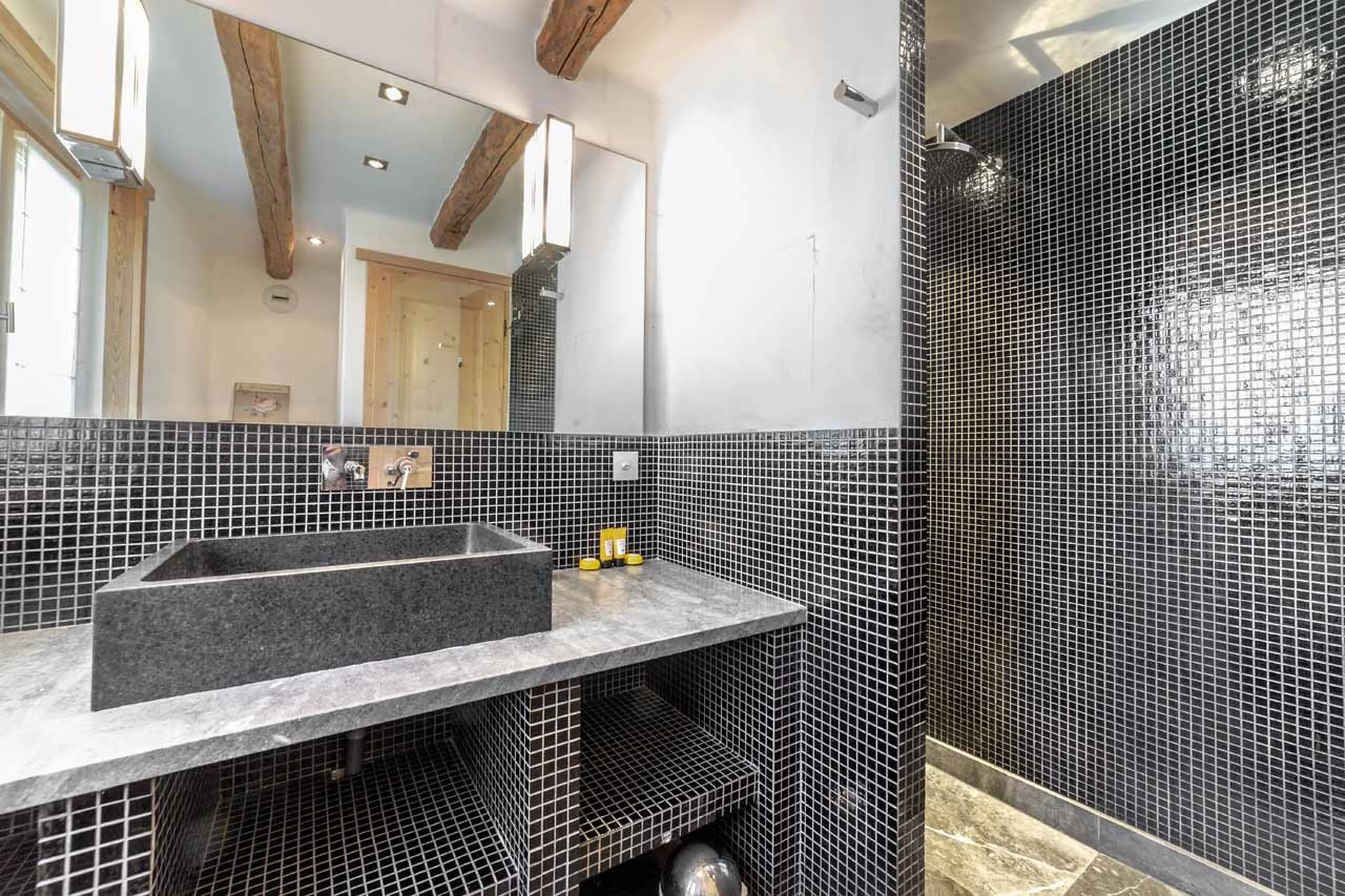 En-suite shower room at Chalet La Grange de Meribel in Meribel