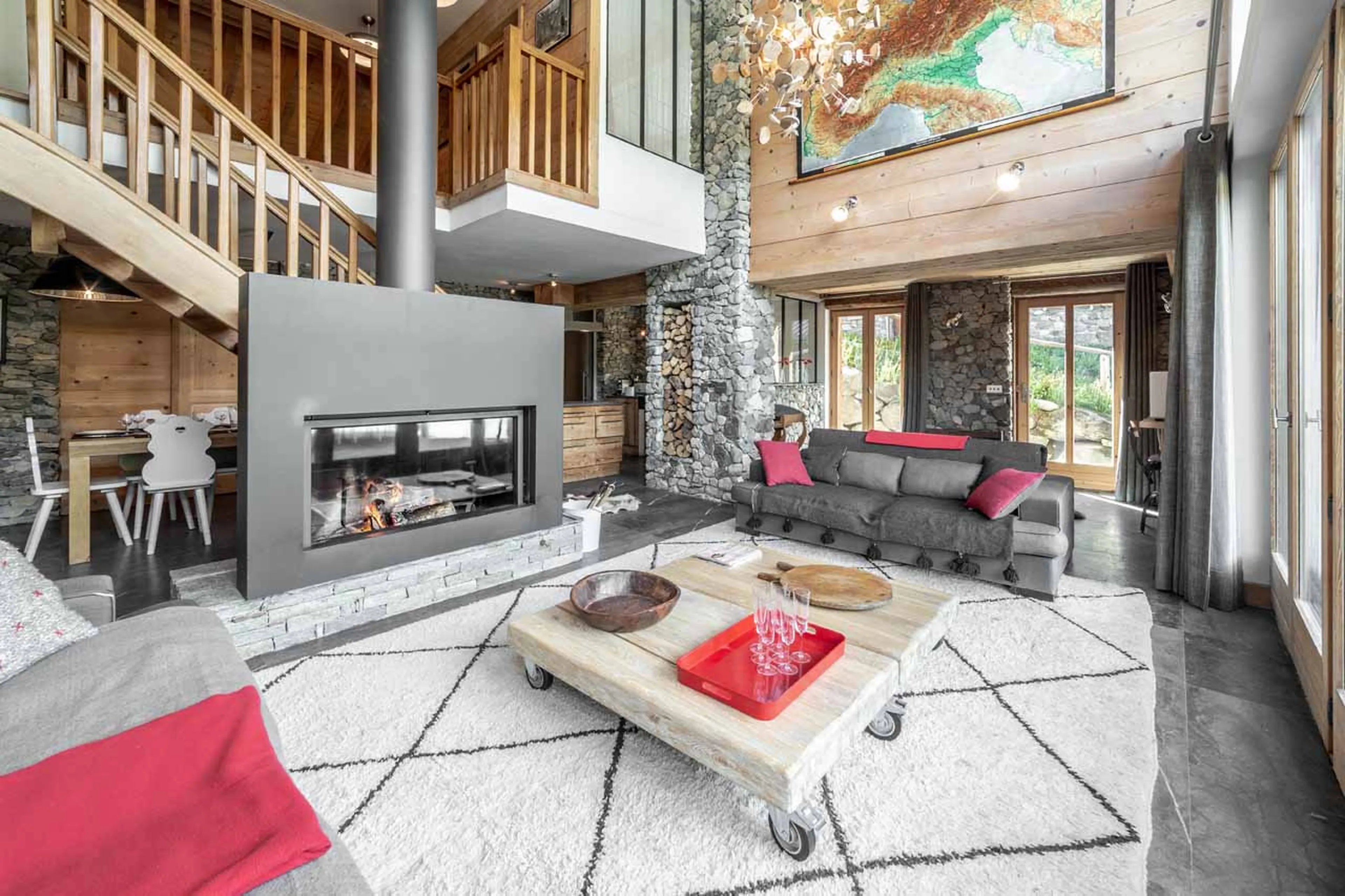 Living area at Chalet La Grange de Meribel in Meribel