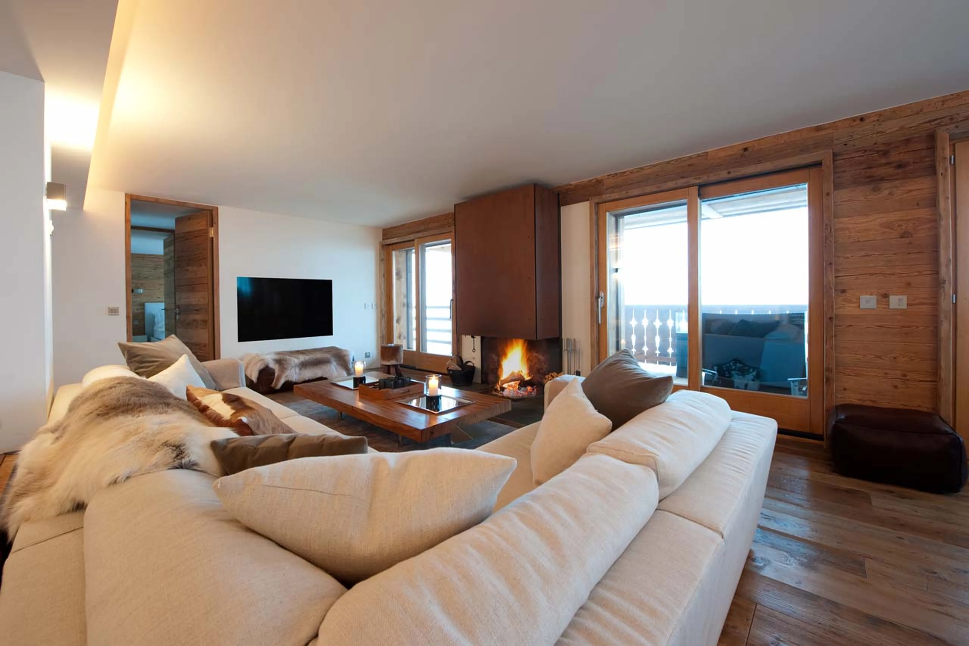 Living room in La Vallée Blanche in Verbier