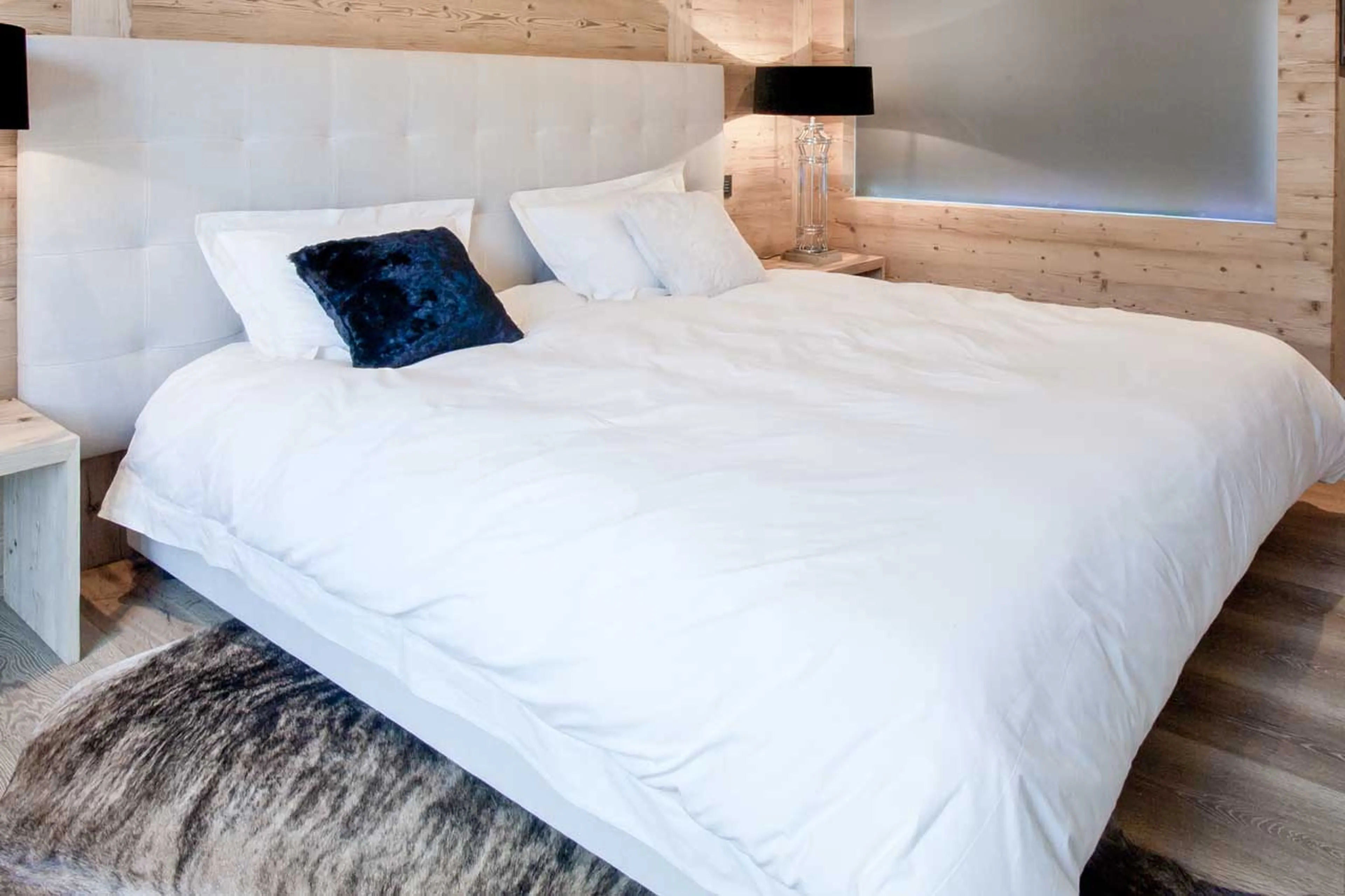 Bedroom one at Apartment Le Cerf Rouge in Rougemont