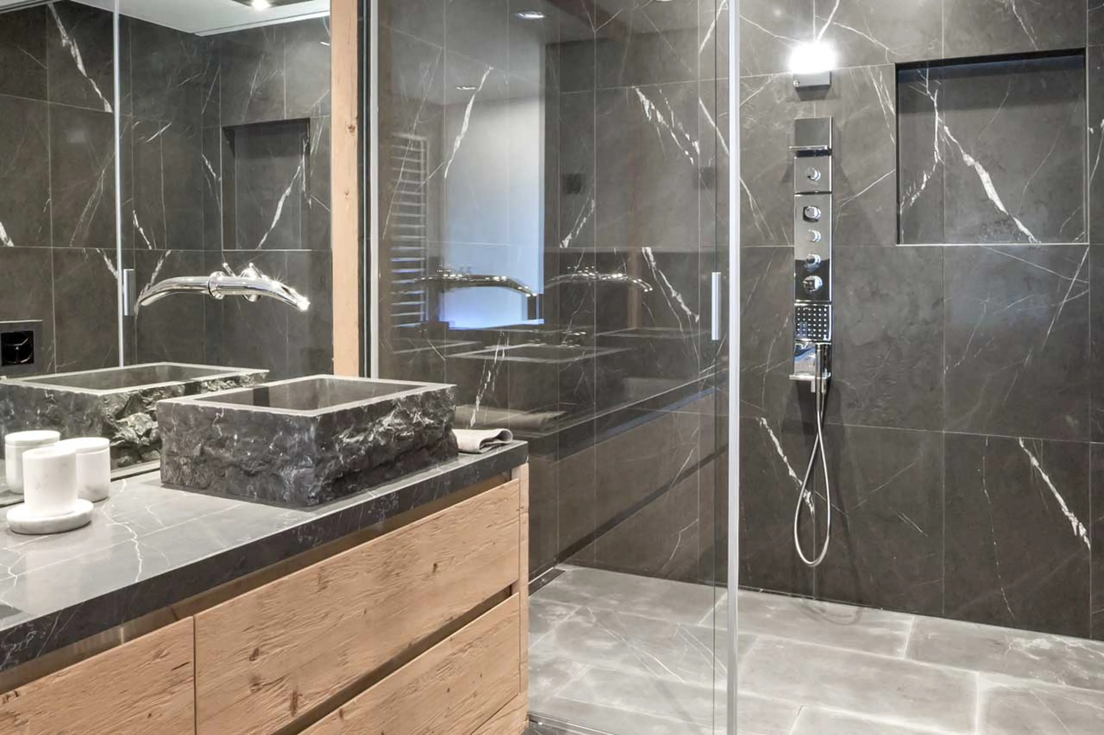 Shower at Apartment Le Cerf Rouge in Rougemont