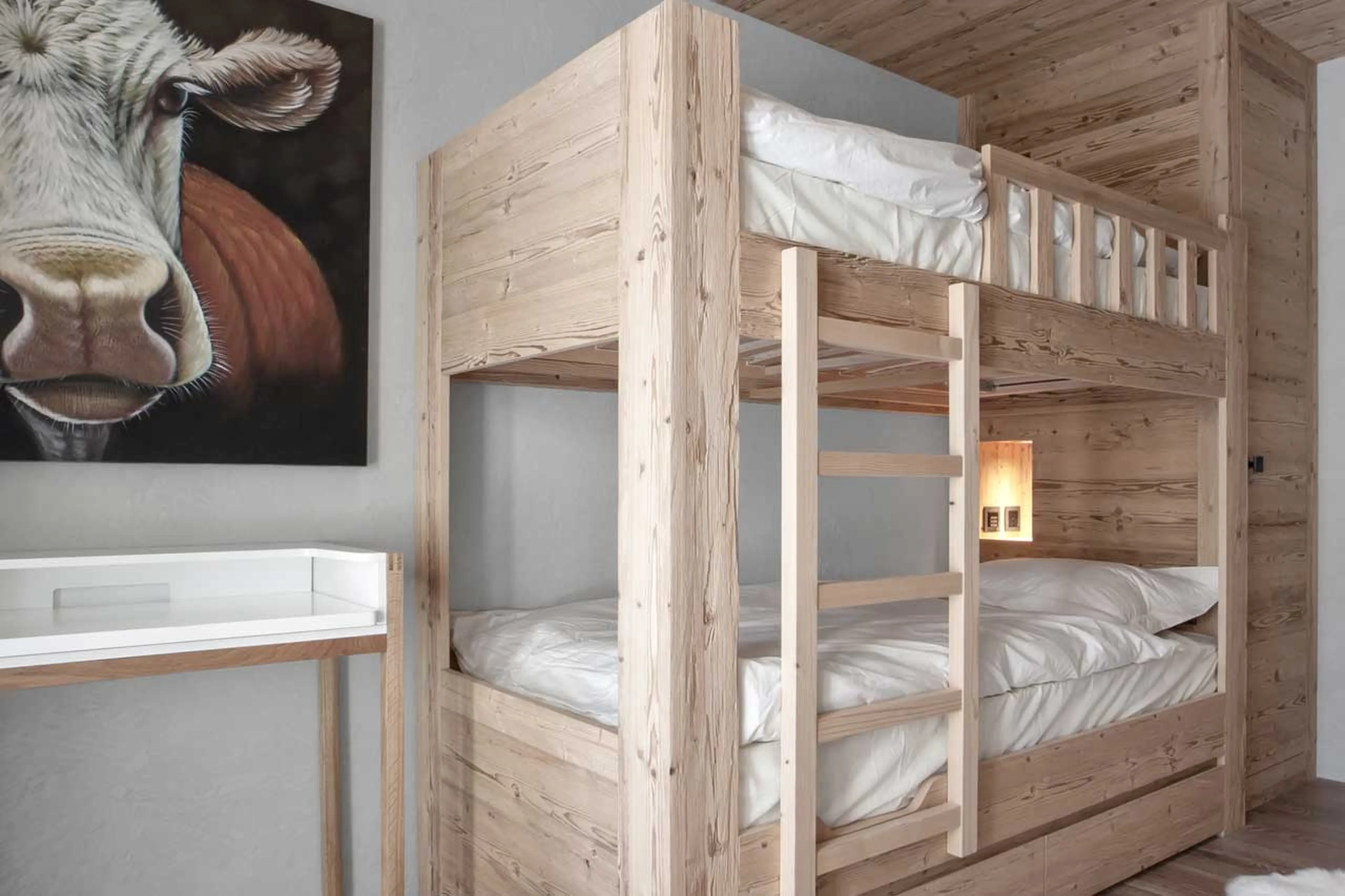 Bunk room at Apartment Le Cerf Rouge in Rougemont