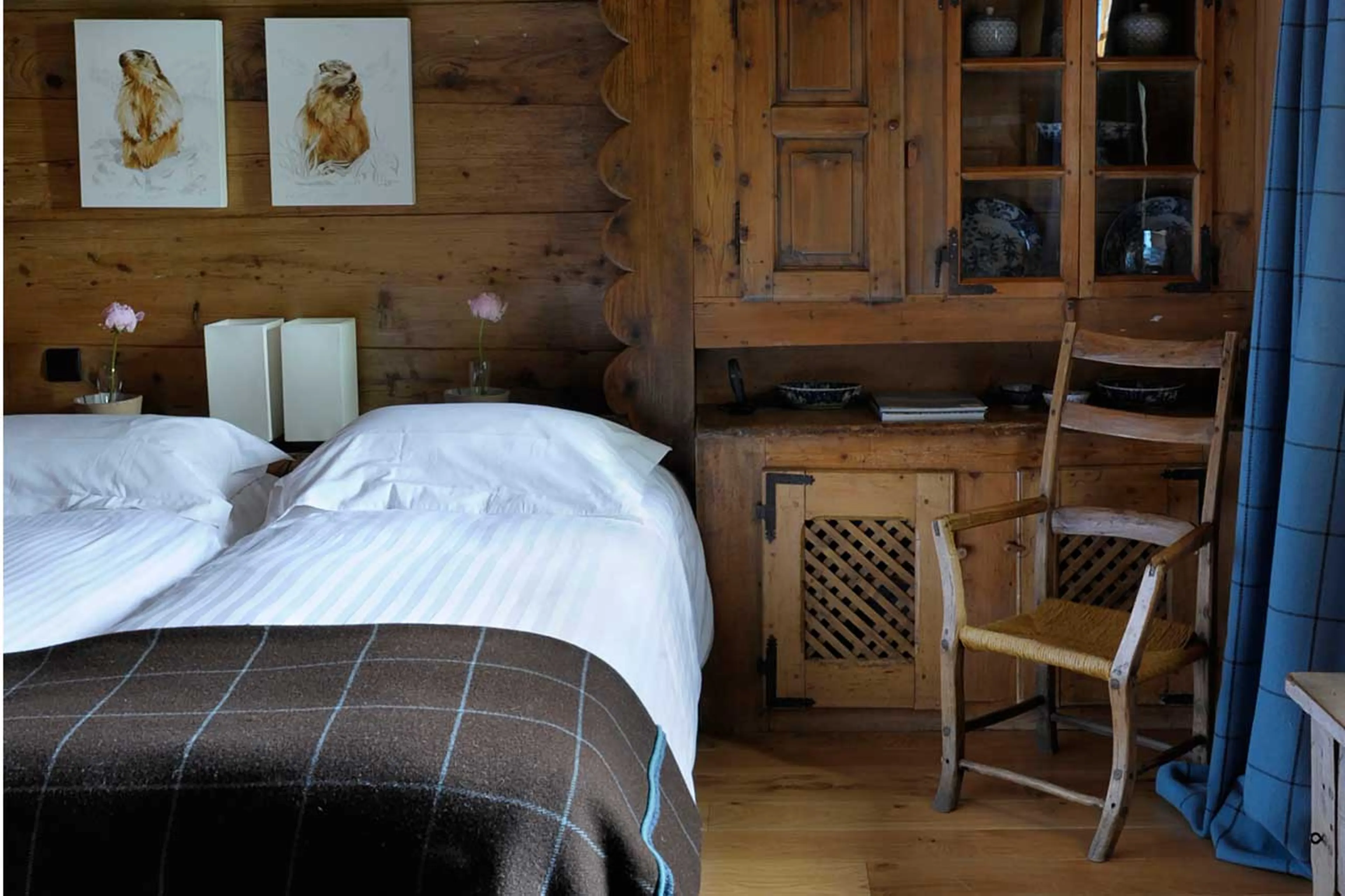 Bedroom five at Chalet des Fermes in Megeve