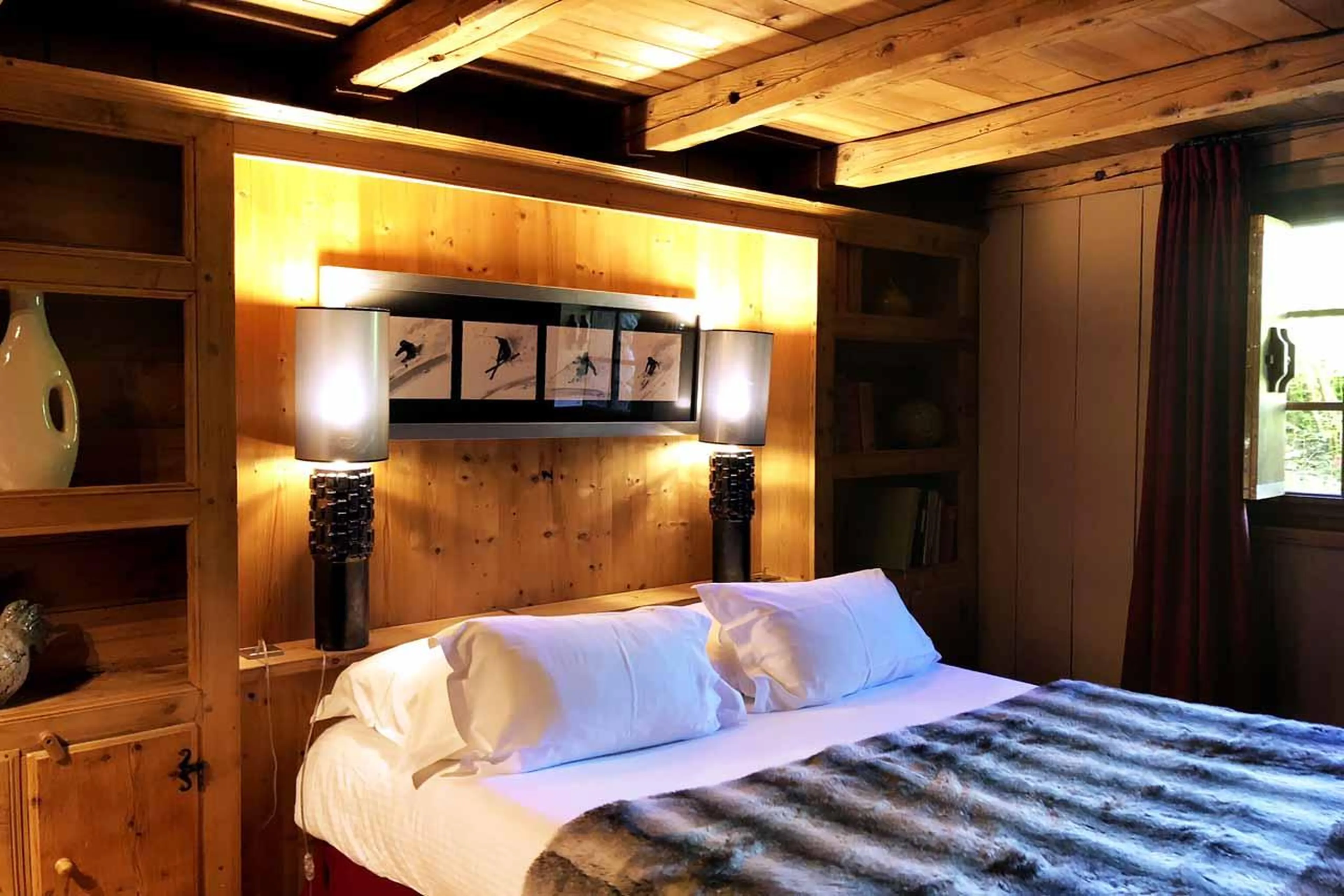 Bedroom three at Chalet des Fermes in Megeve