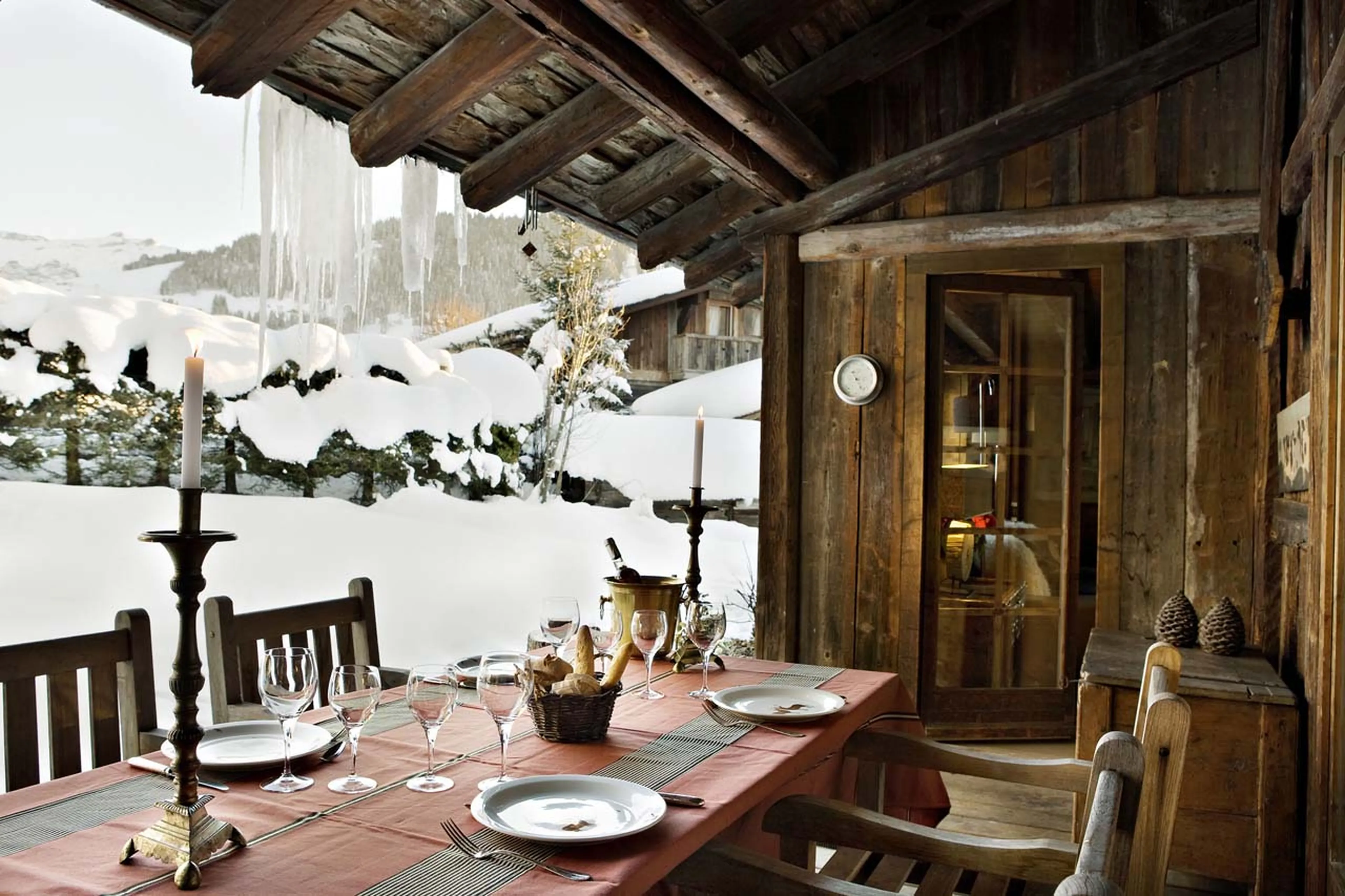 Terrace at Chalet des Fermes in Megeve