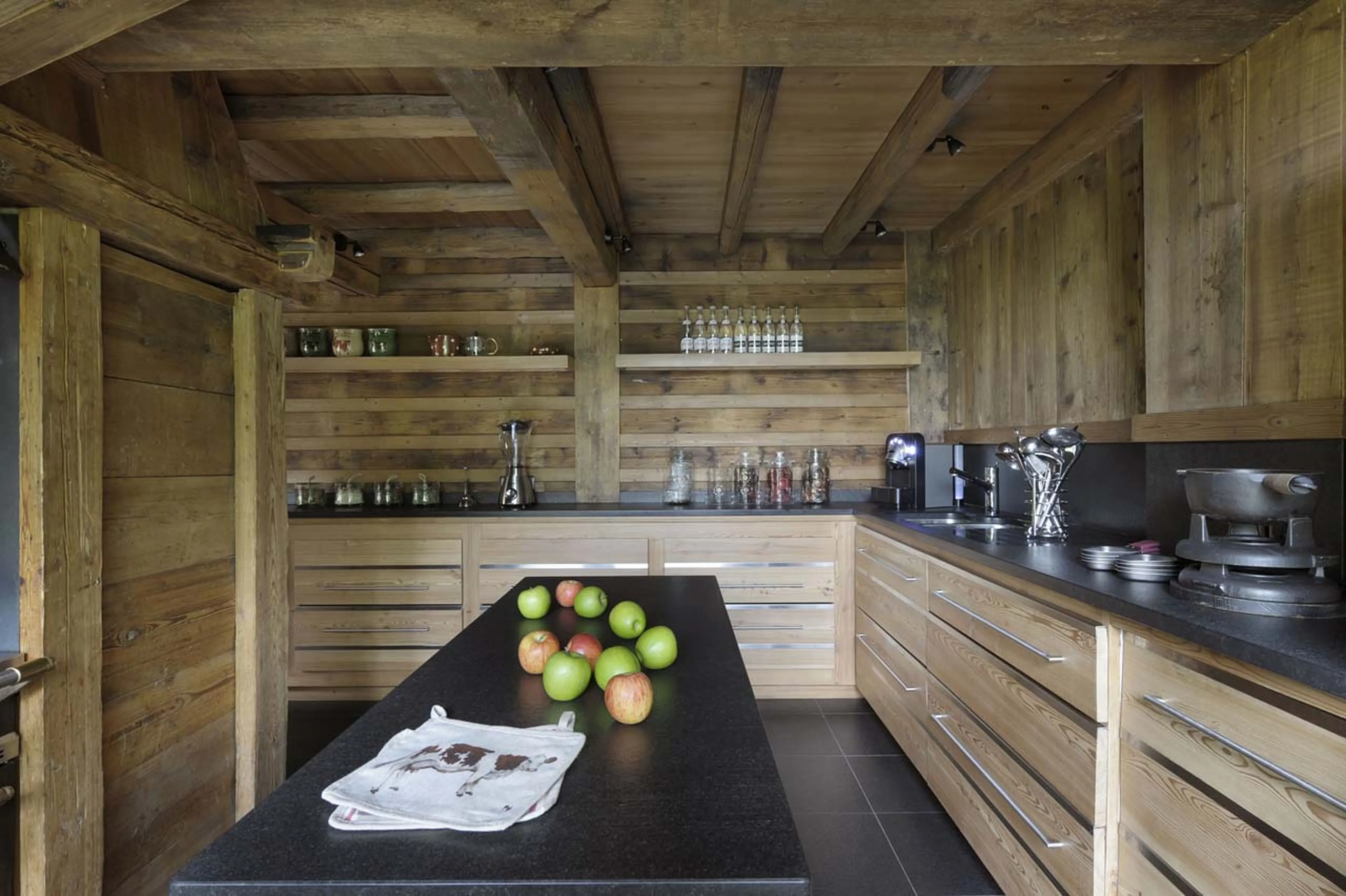 Kitchen at Chalet des Fermes in Megeve