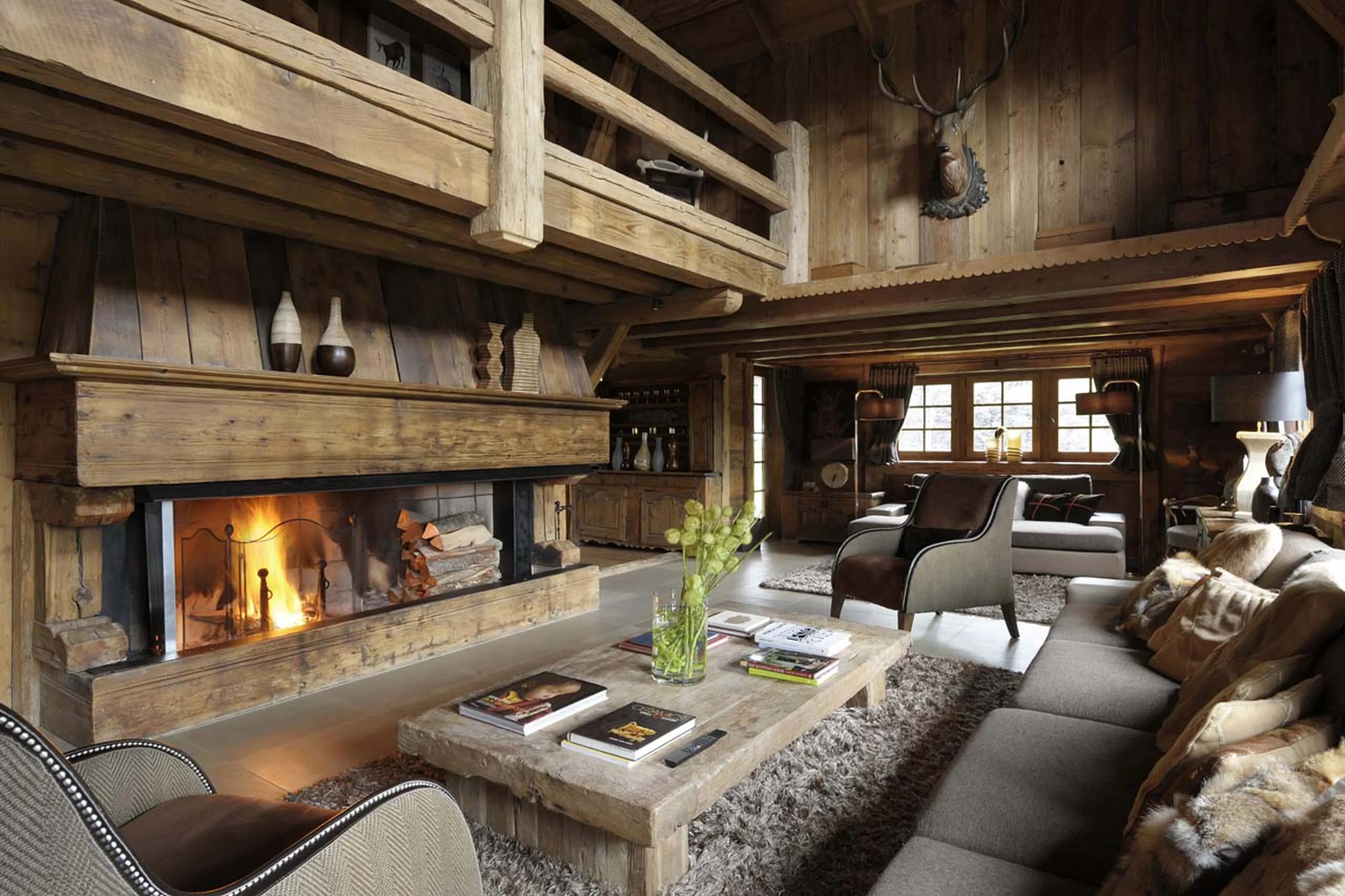 Living room in Chalet des Fermes in Megeve