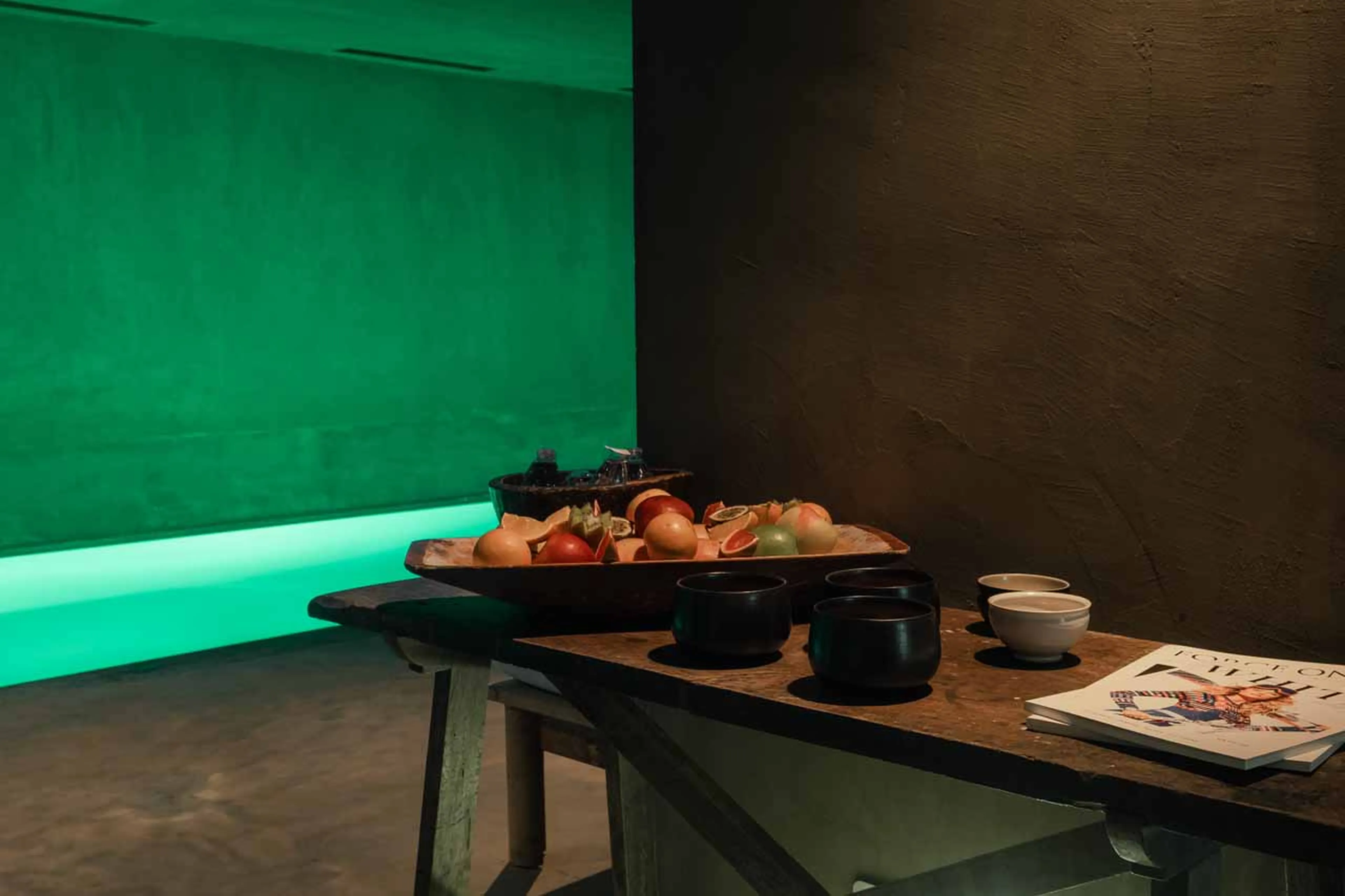 Fruit bowl in spa area of Le Chalet Zannier in Megeve