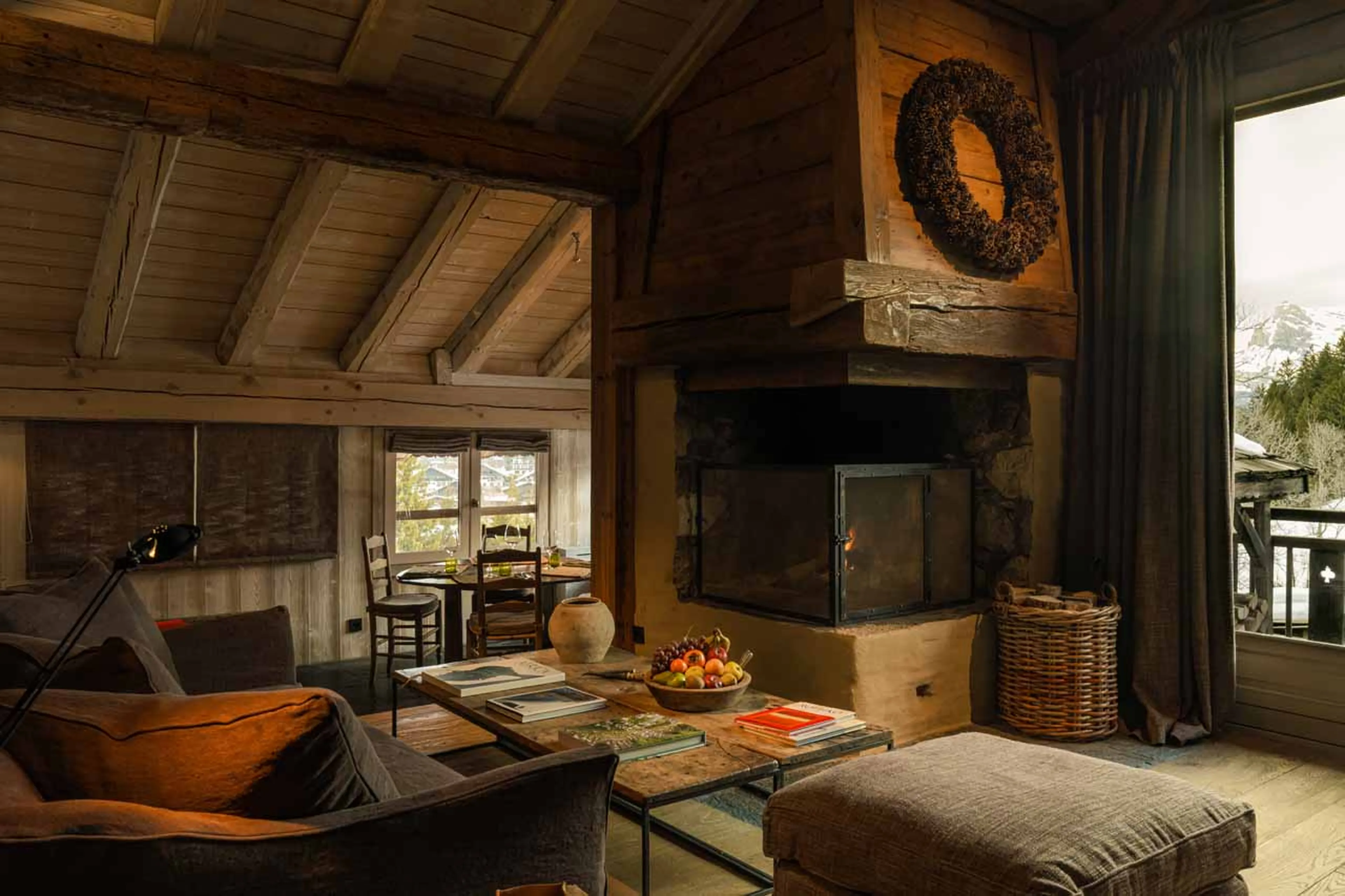 Suite 2 dining area at  Le Chalet Zannier in Megeve