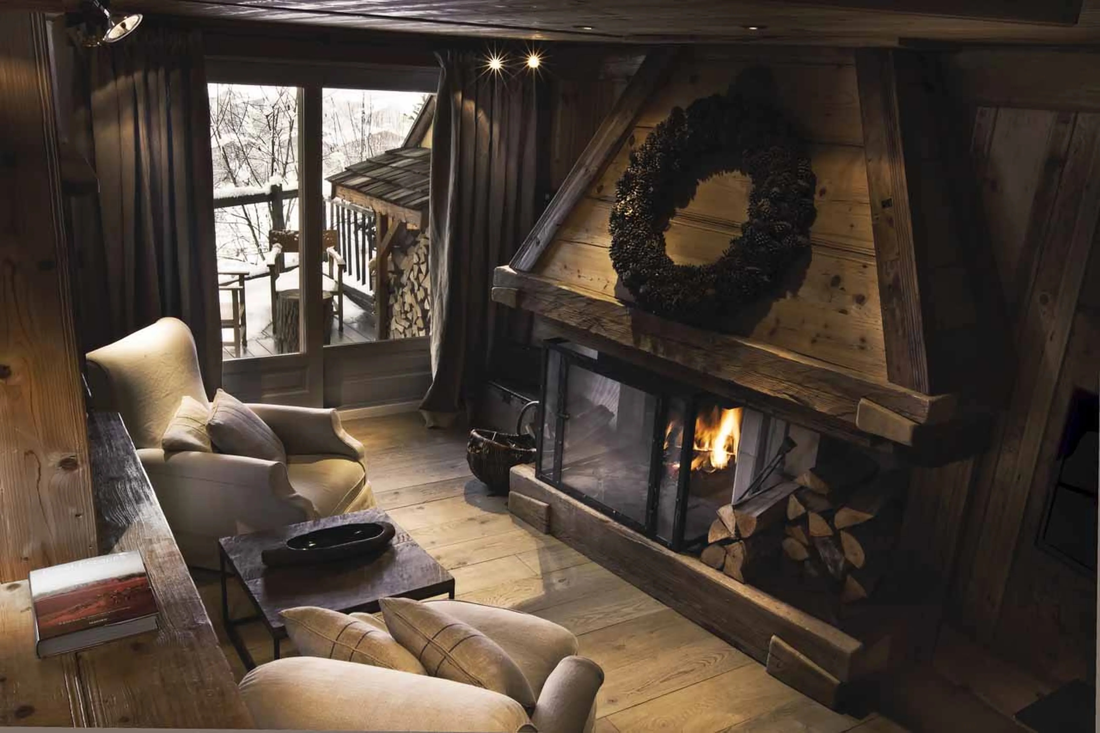 Armchairs in Suite 4 at Le Chalet Zannier in Megeve