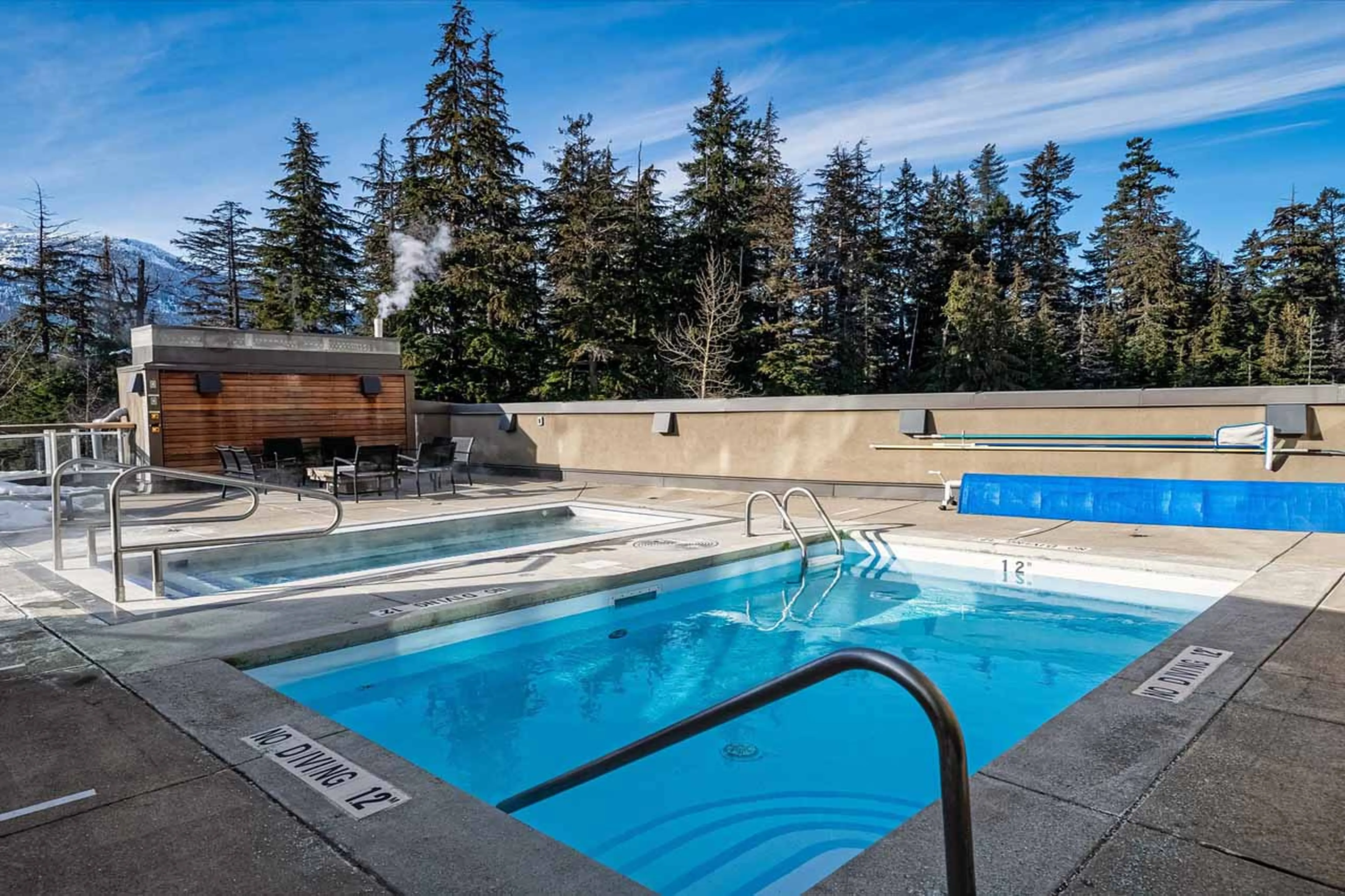 Shared pool at Le Chamois Penthouse in Whistler