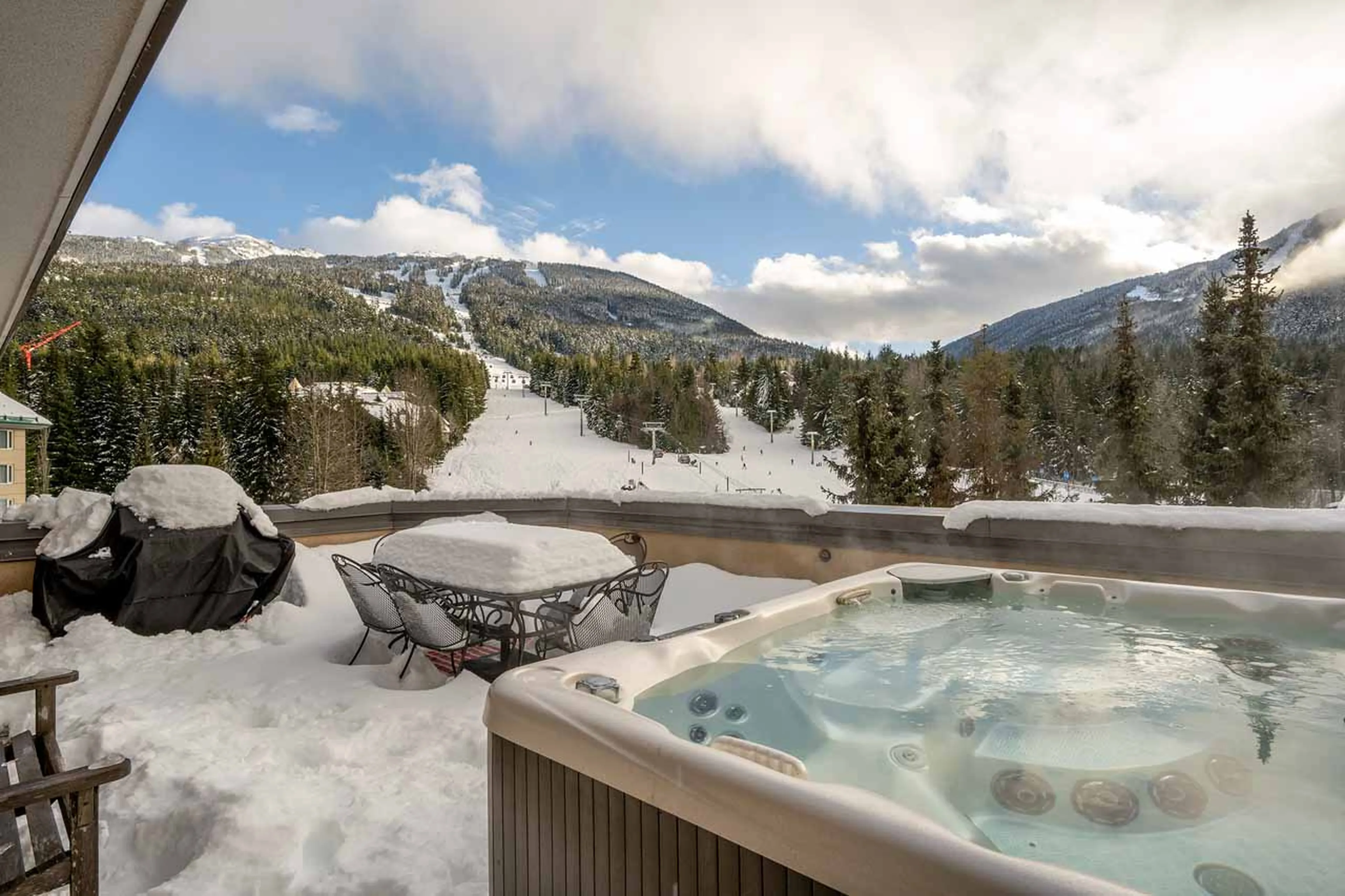 Hot tub at Le Chamois Penthouse in Whistler