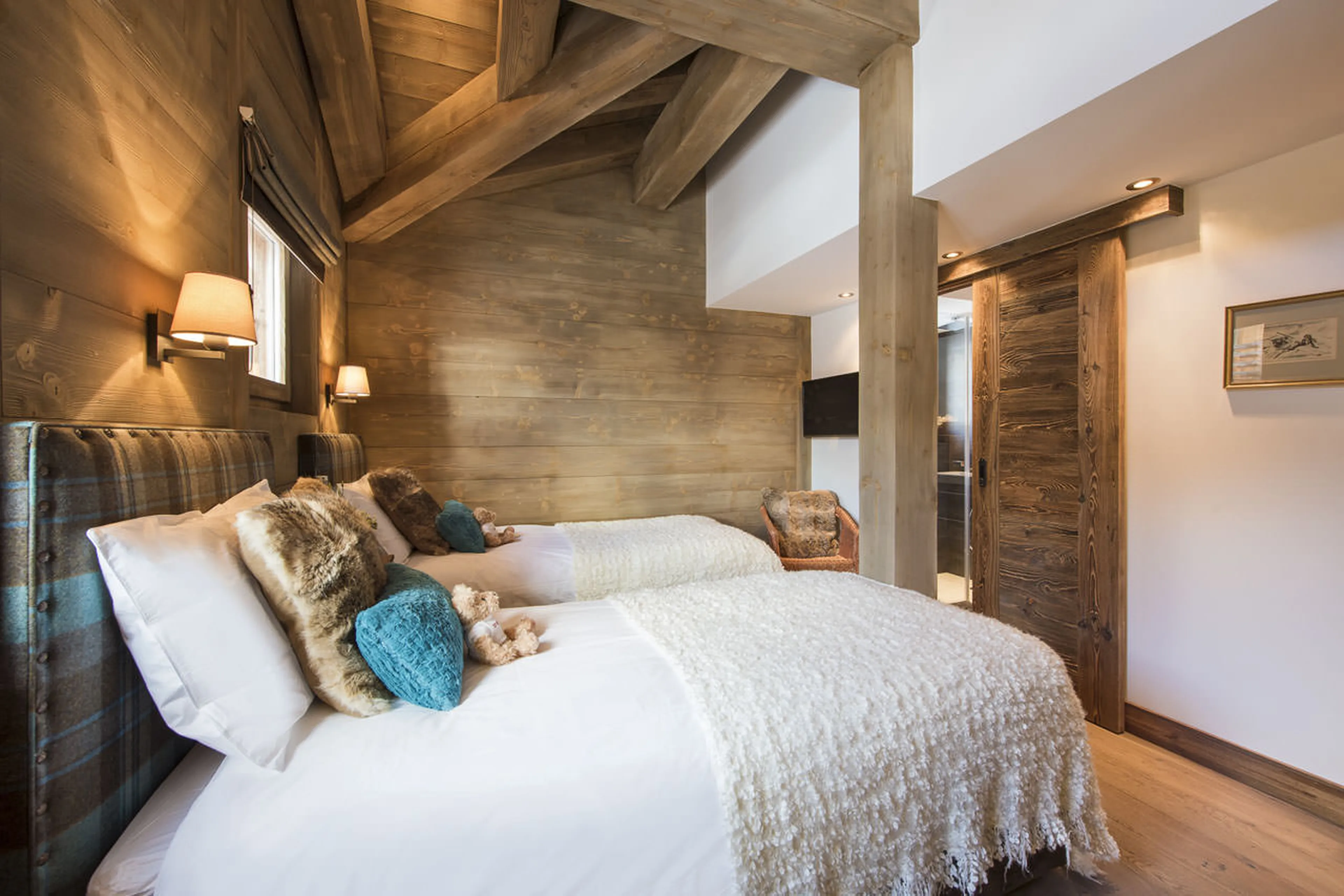 Bedroom three in Le Daray Penthouse in Verbier