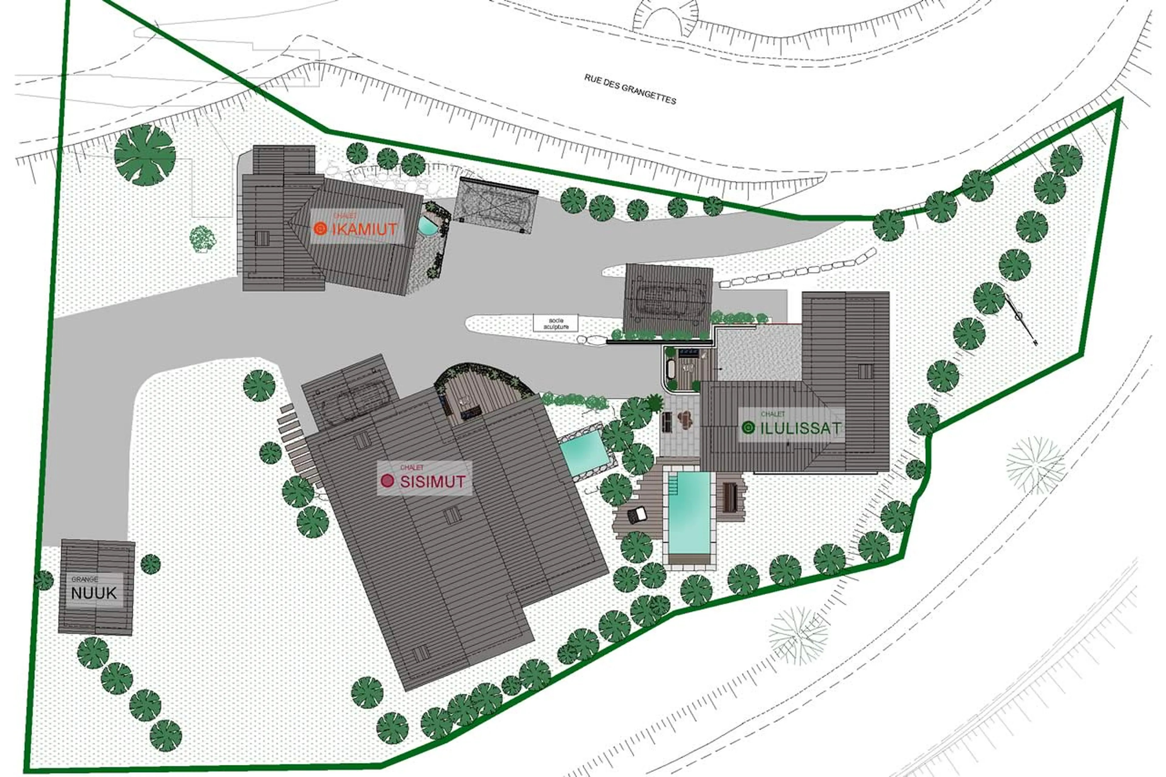 Layout of Le Hameau de Marcandou in Courchevel 1550