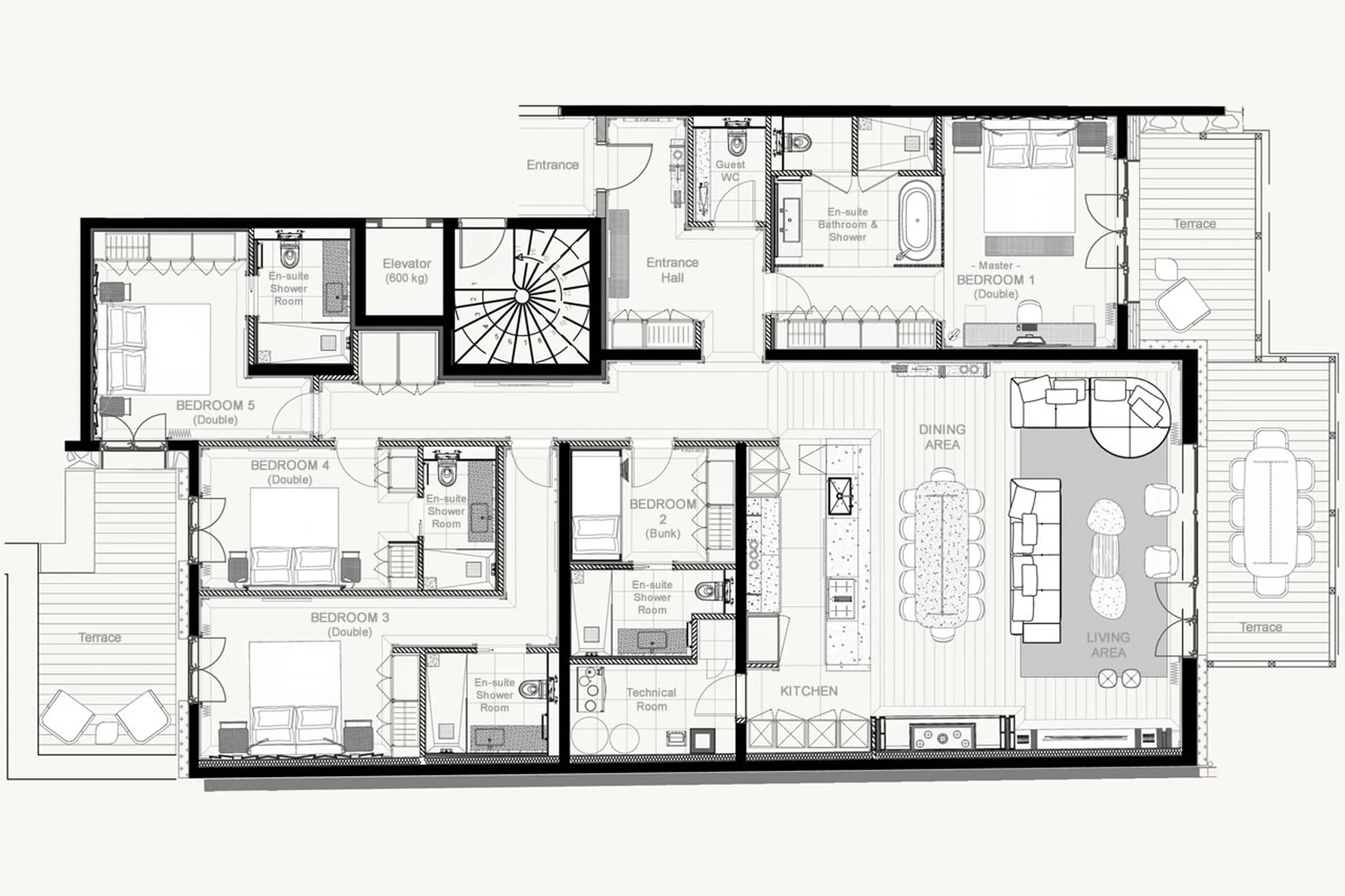 Floor plan for Apartment Le Parc Beaumont in Val d'Isere