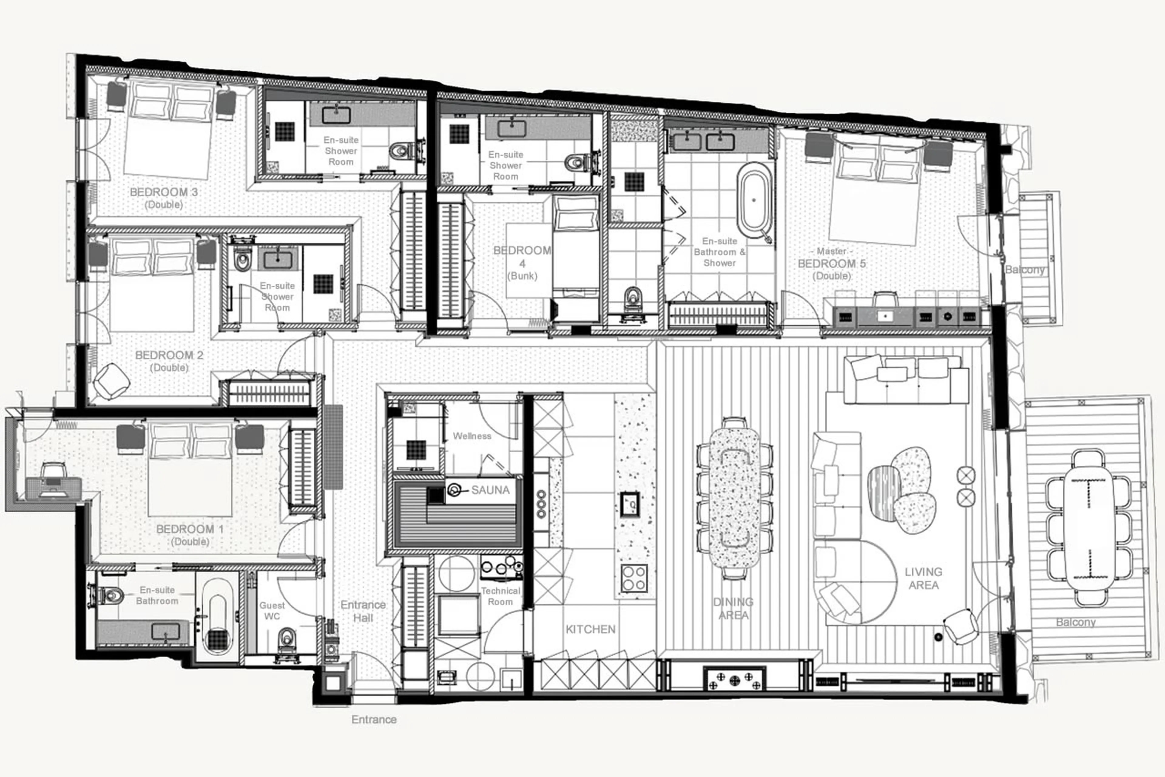 Floor plan for Apartment Le Parc Marceau in Val d'Isere