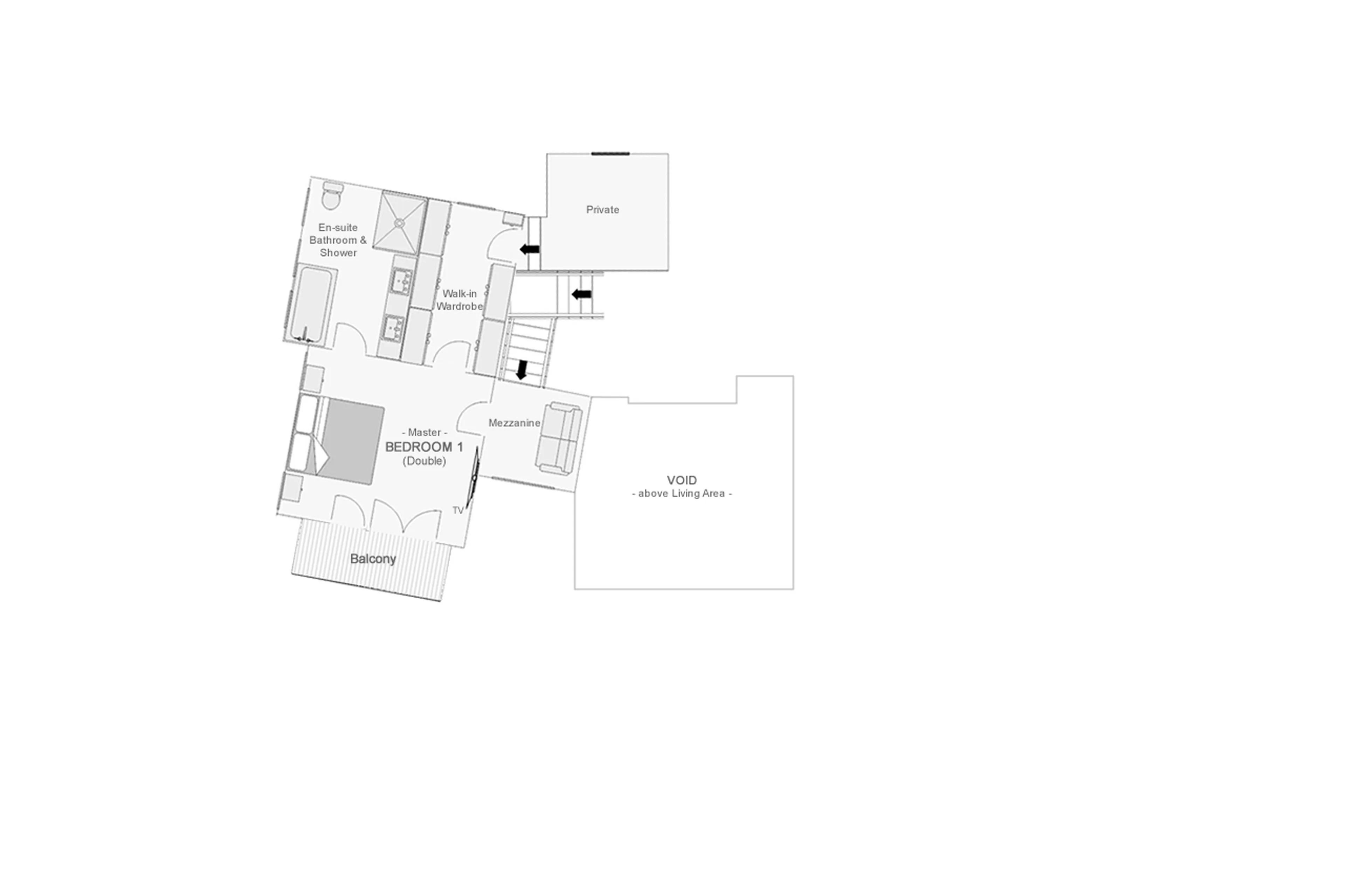 Top level floor plan of Chalet Les Etoiles d'Amon
