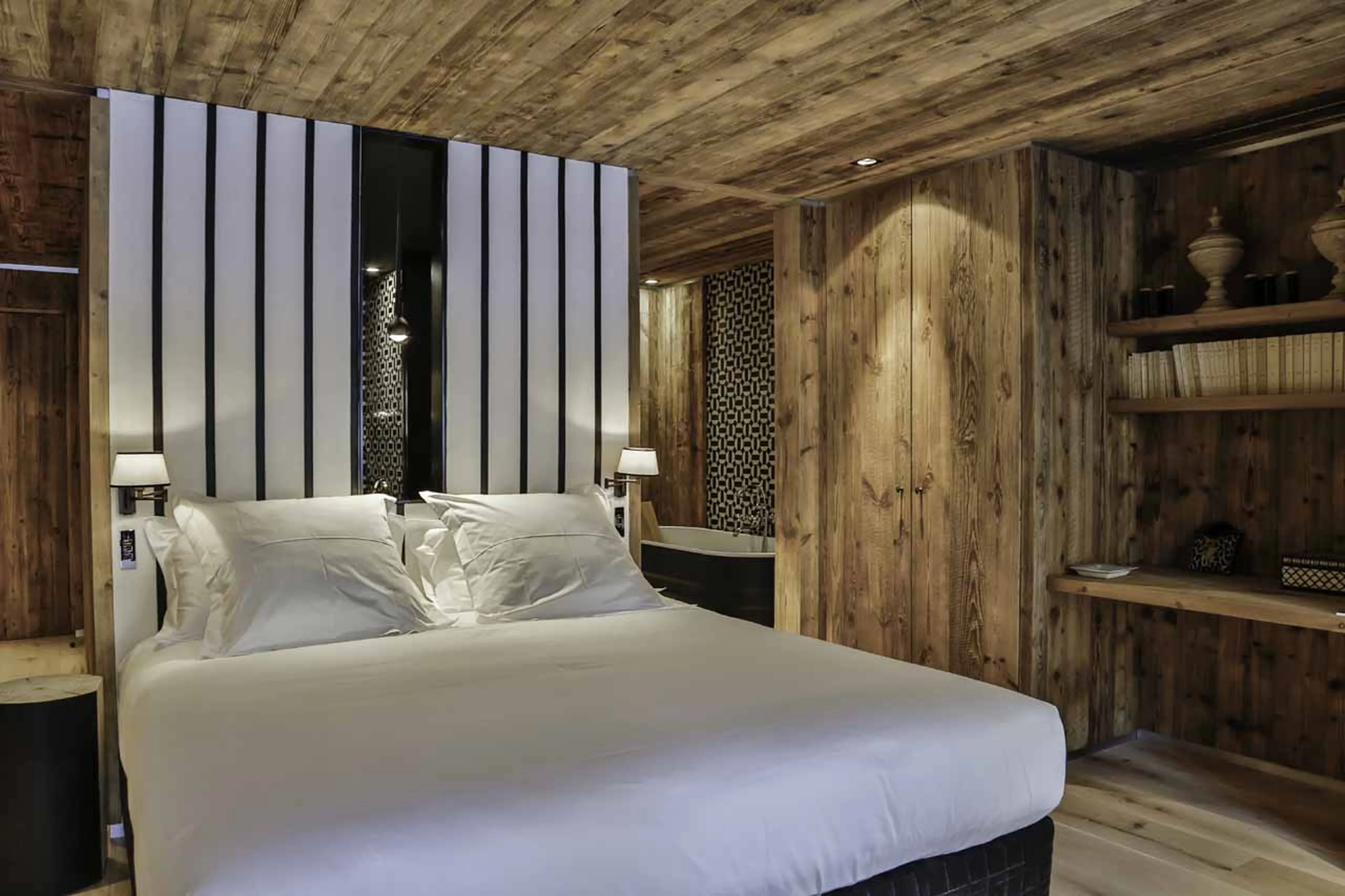 Bedroom one at La Fermes a la Leonthine in Megeve