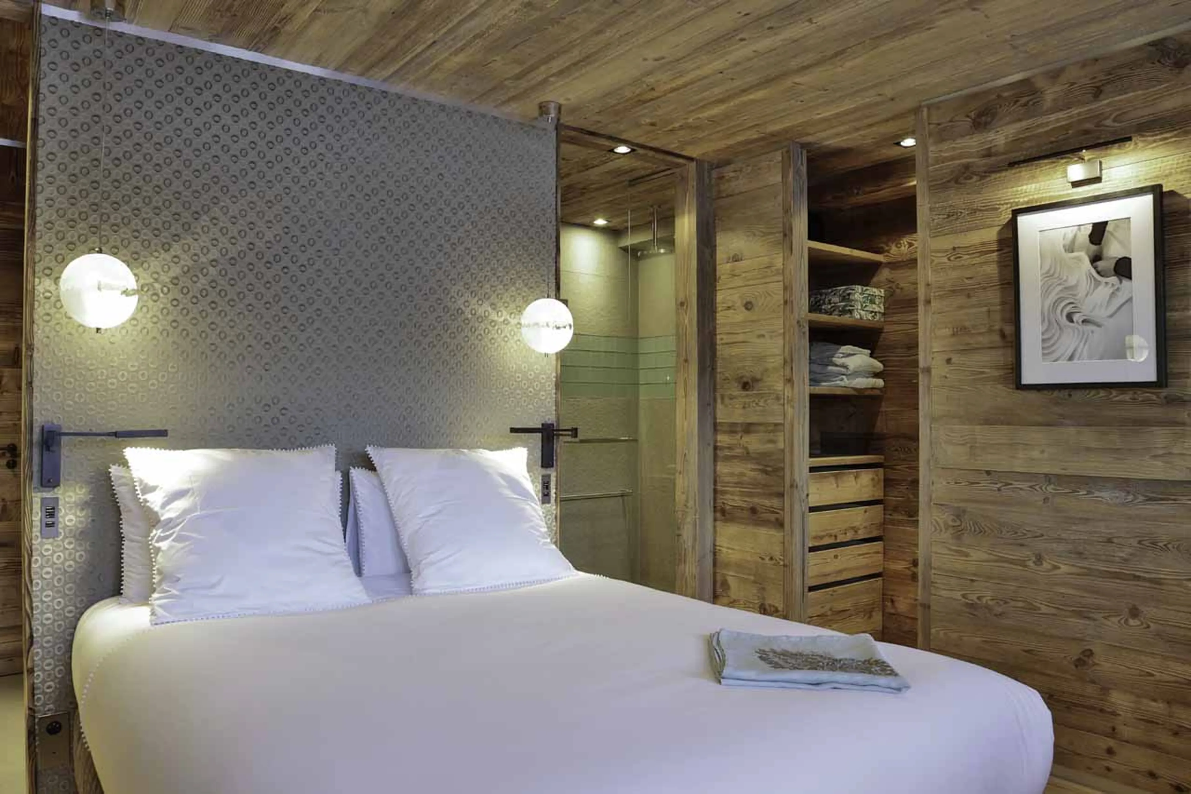 Bedroom two at La Fermes a la Leonthine in Megeve