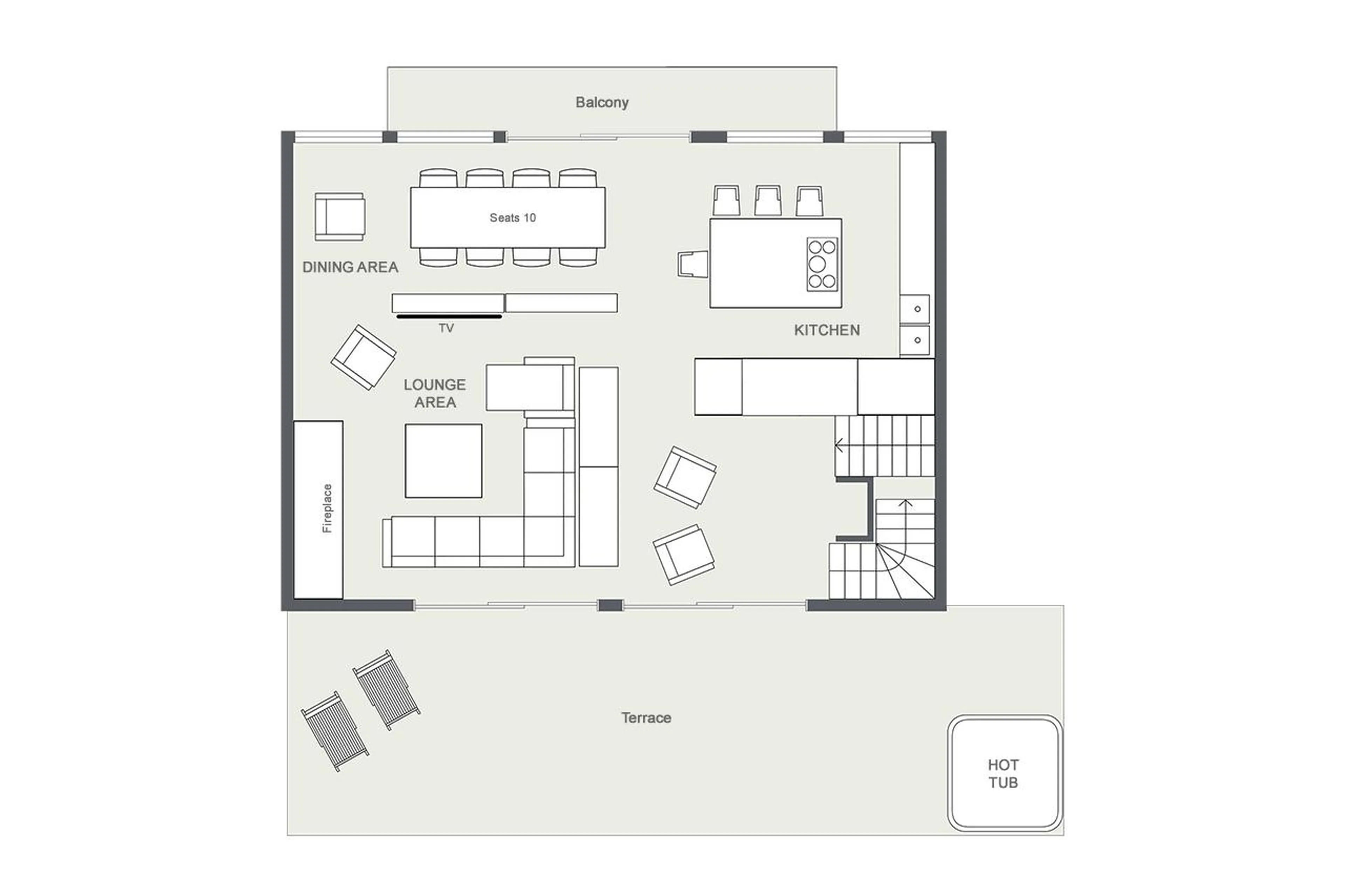 Level 2 floor plan of Chalet Les Sapins in Les Gets