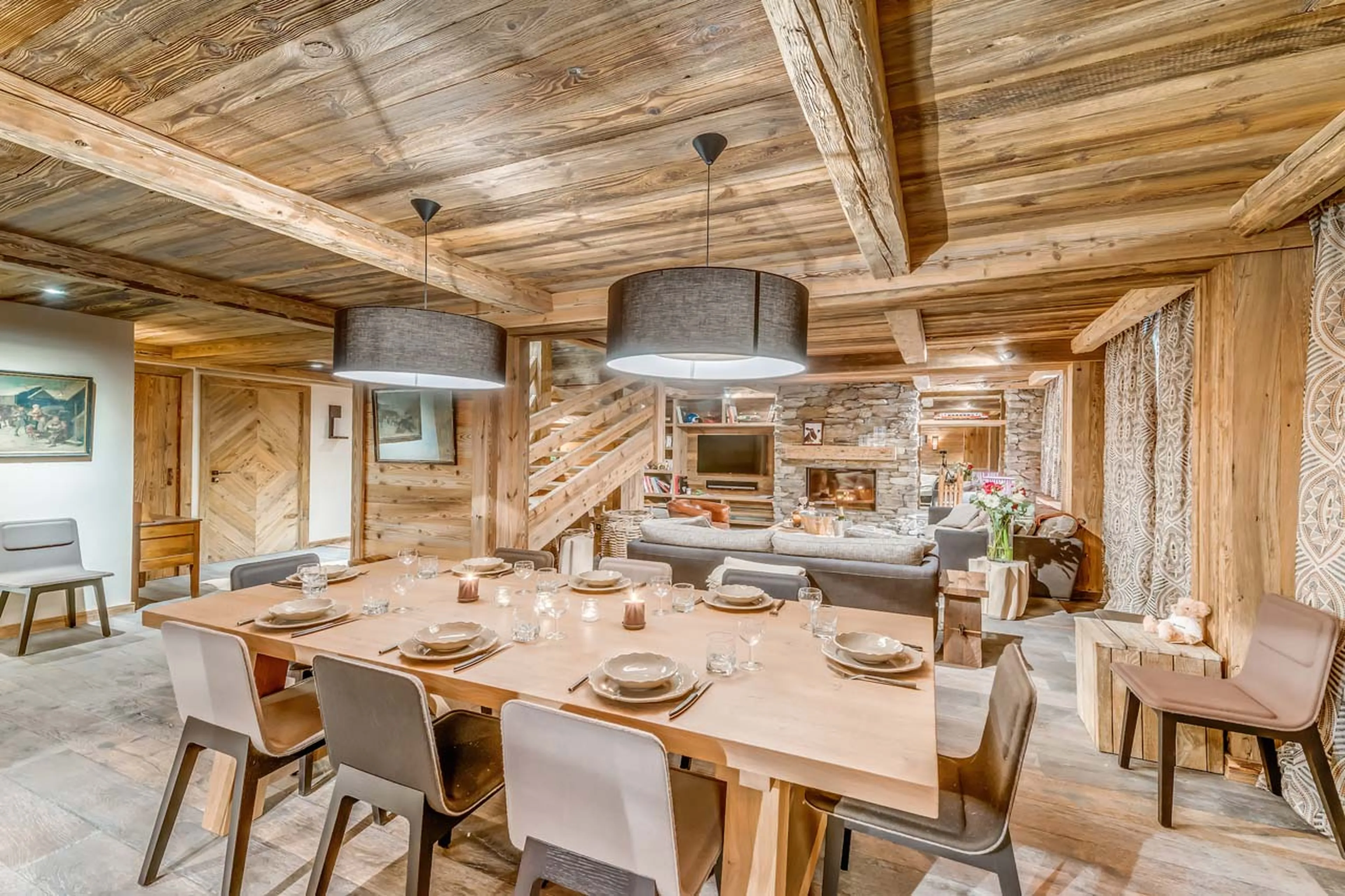 Dining table at Apartment Les Sorbiers in Val d'Isere