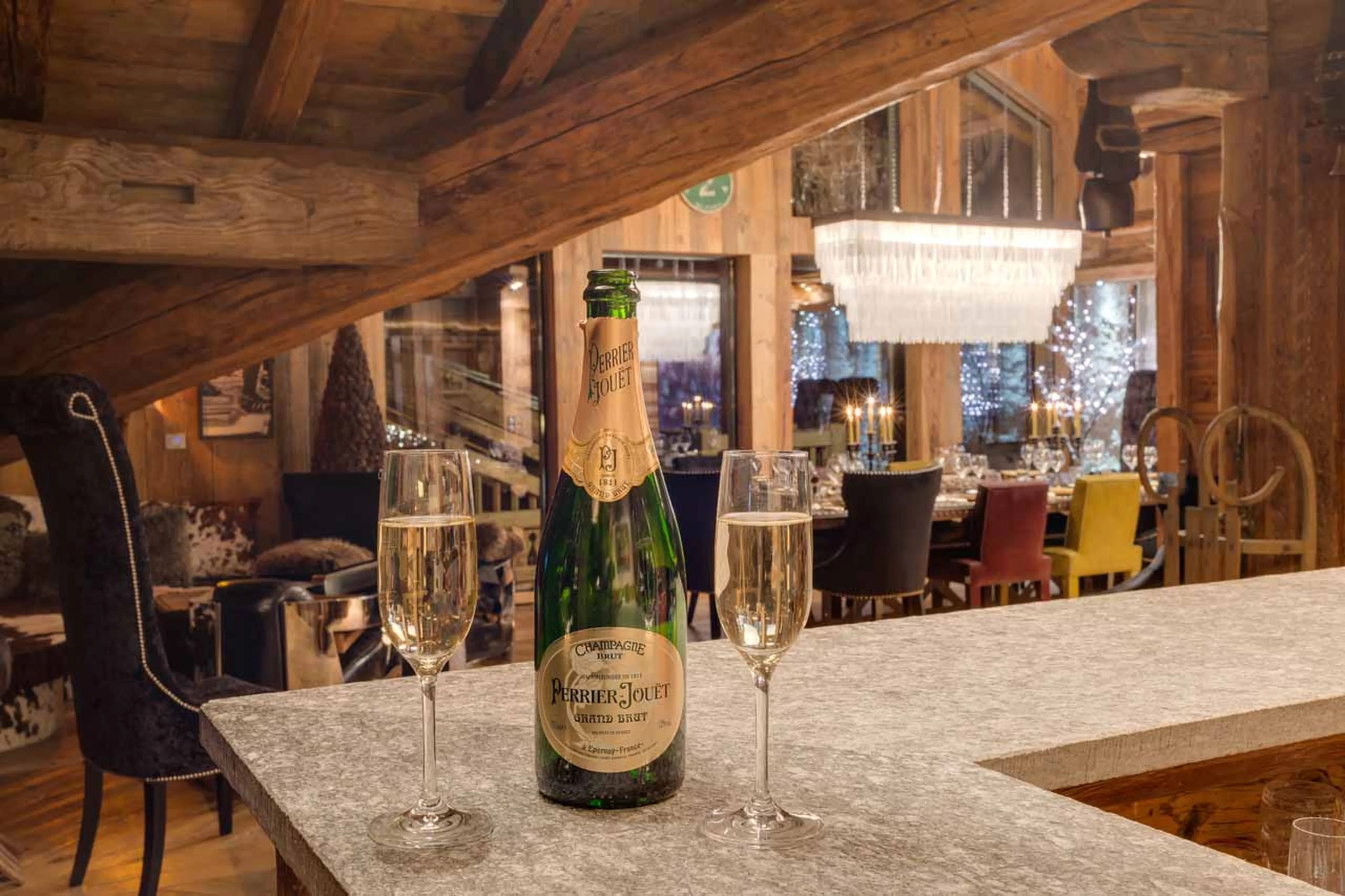Champagne at Chalet Lhotse in Val d'Isere