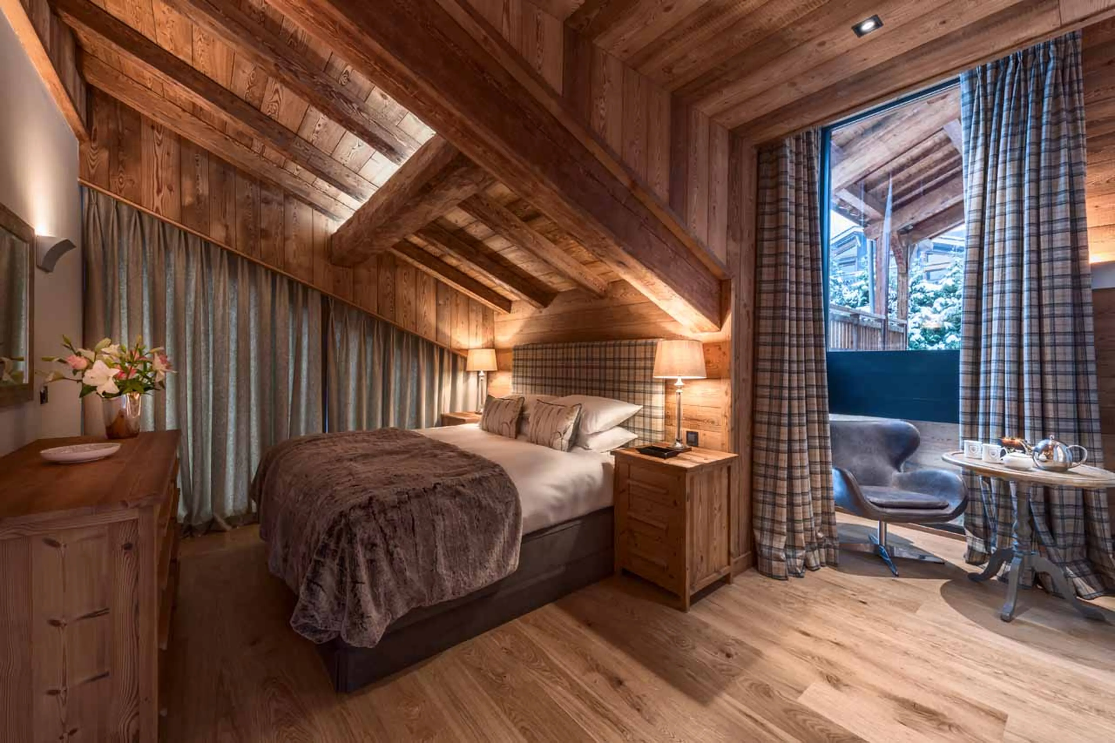 Bedroom one at Lodge de Nants in Morzine