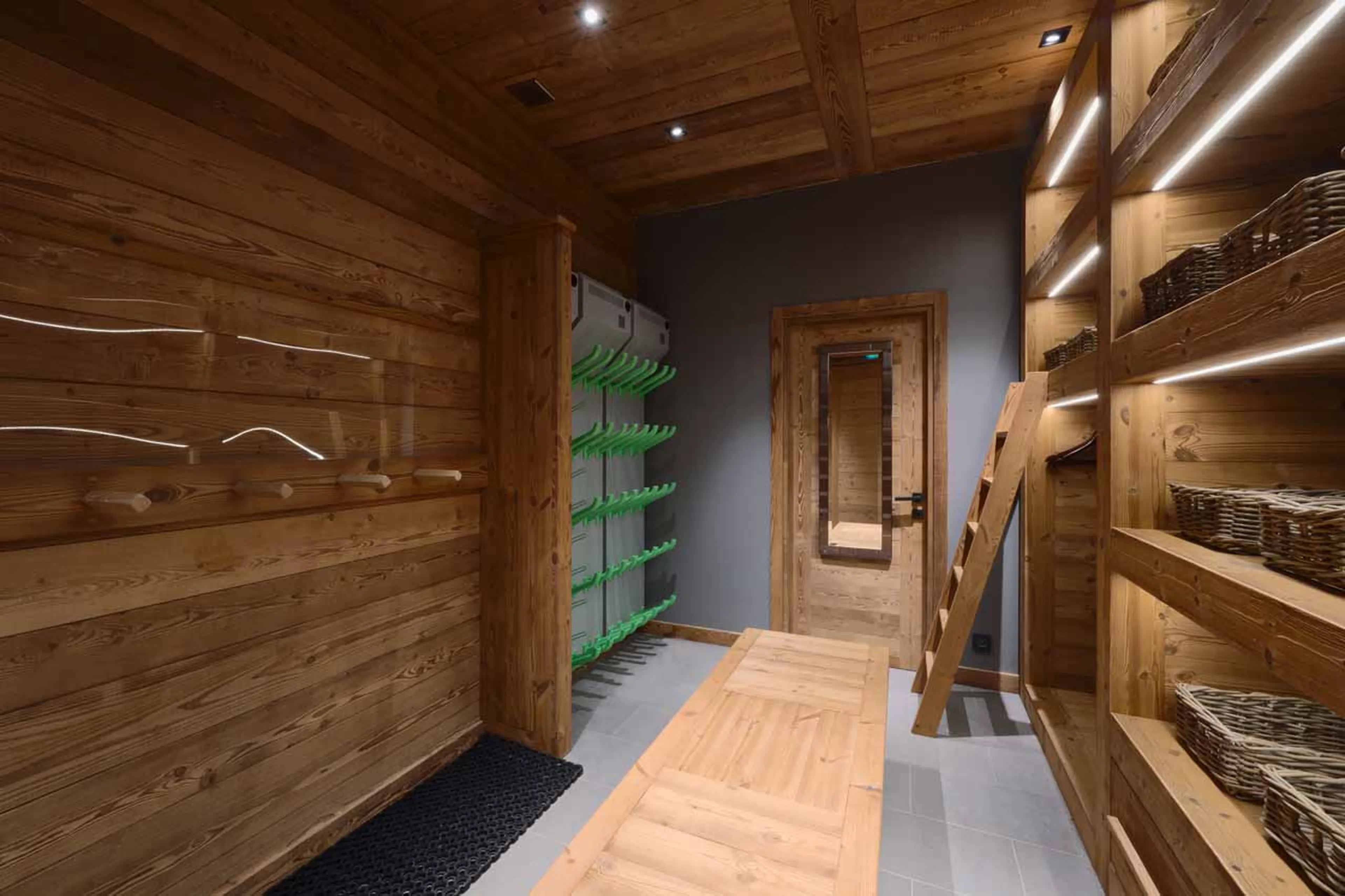 Ski room at Lodge de Nants in Morzine