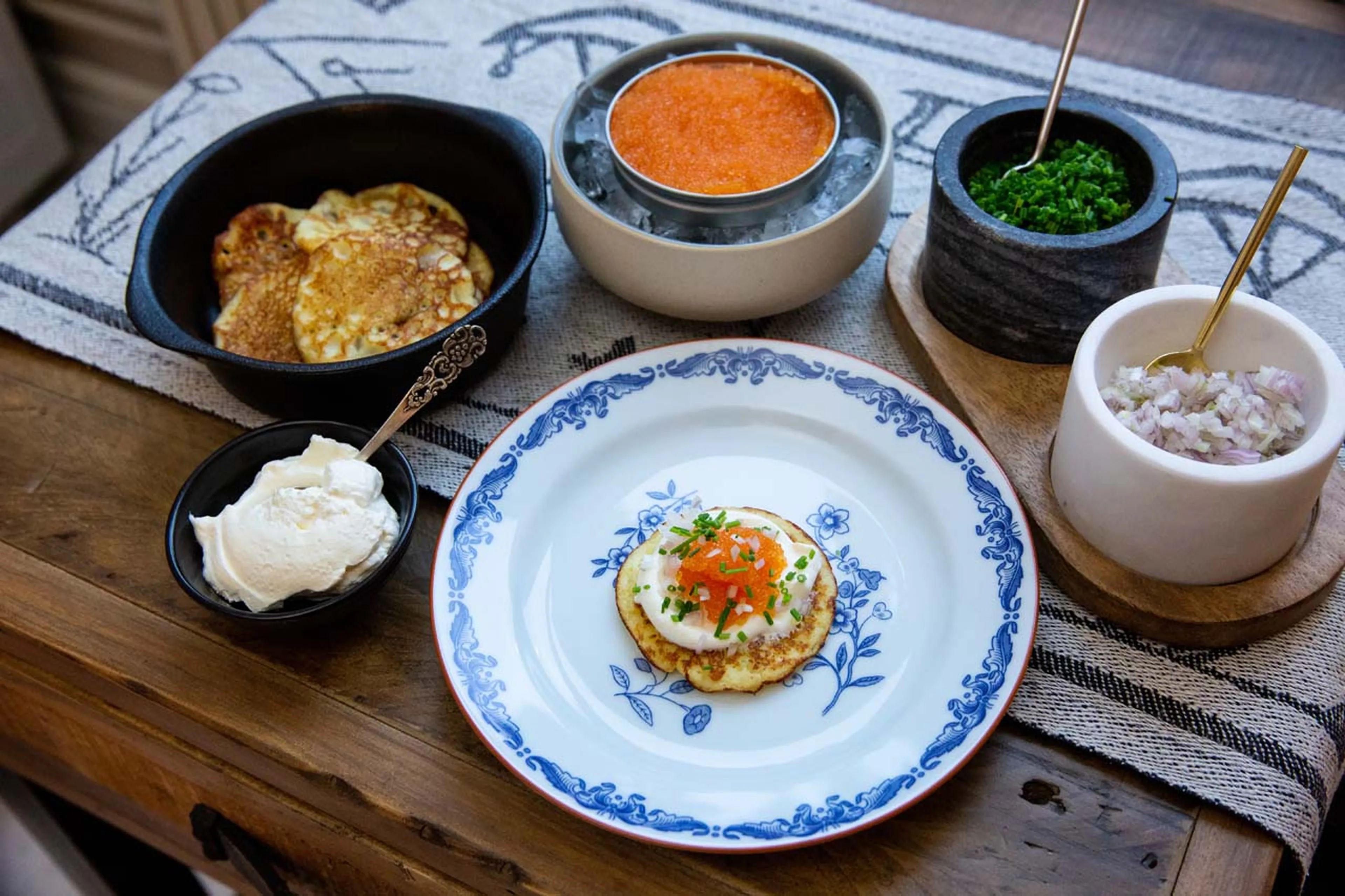 Blinis at Logger's Lodge in Sweden