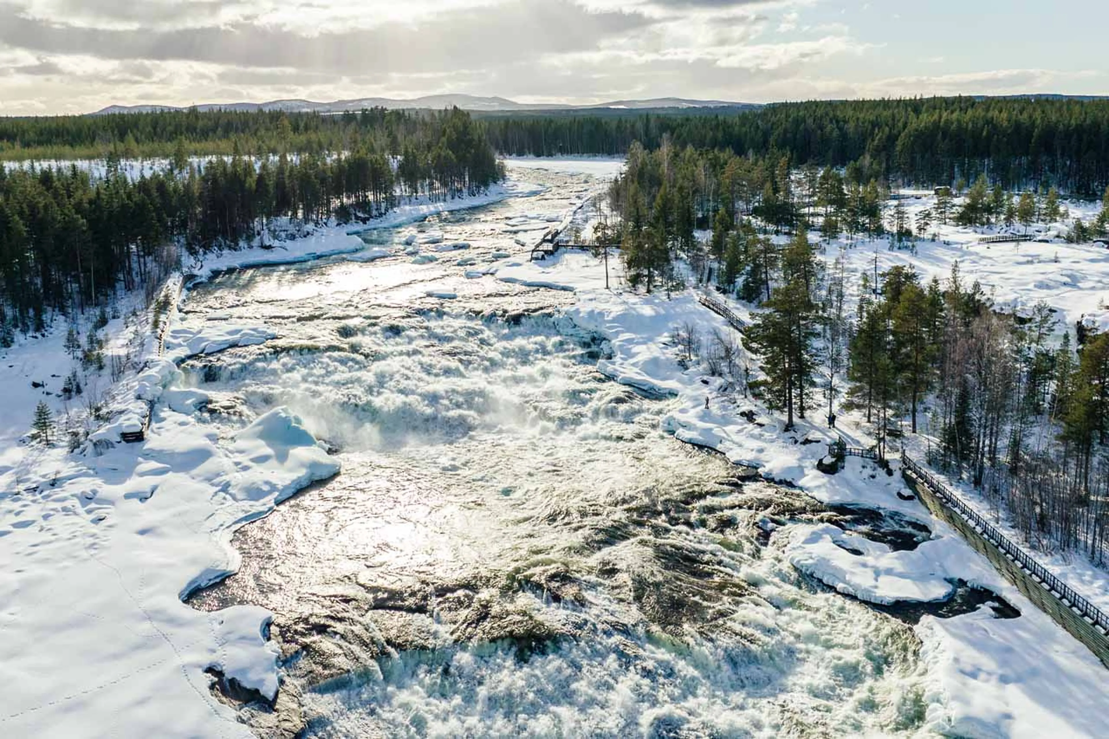 Storforsen Nature Reserve at Logger's Lodge in Sweden